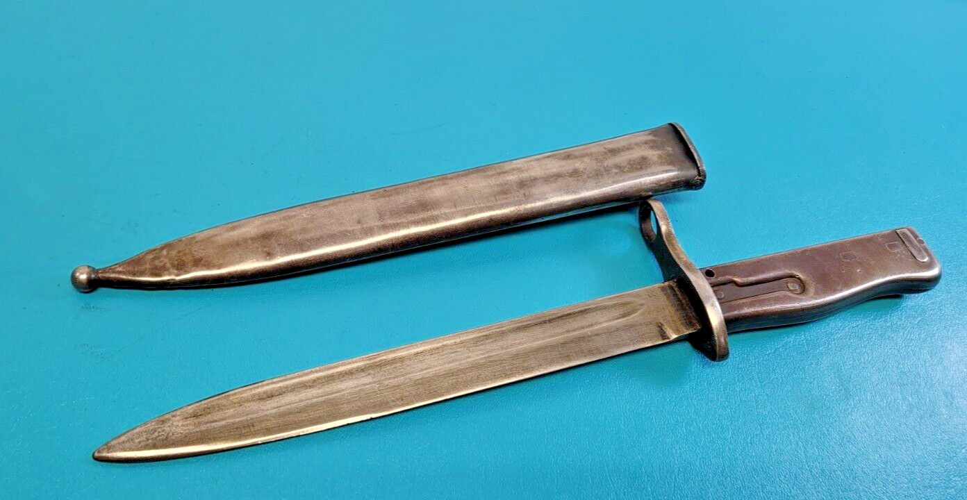 WWI Bavarian Ersatz Turkish c.1917 Bayonet Knife + Scabbard