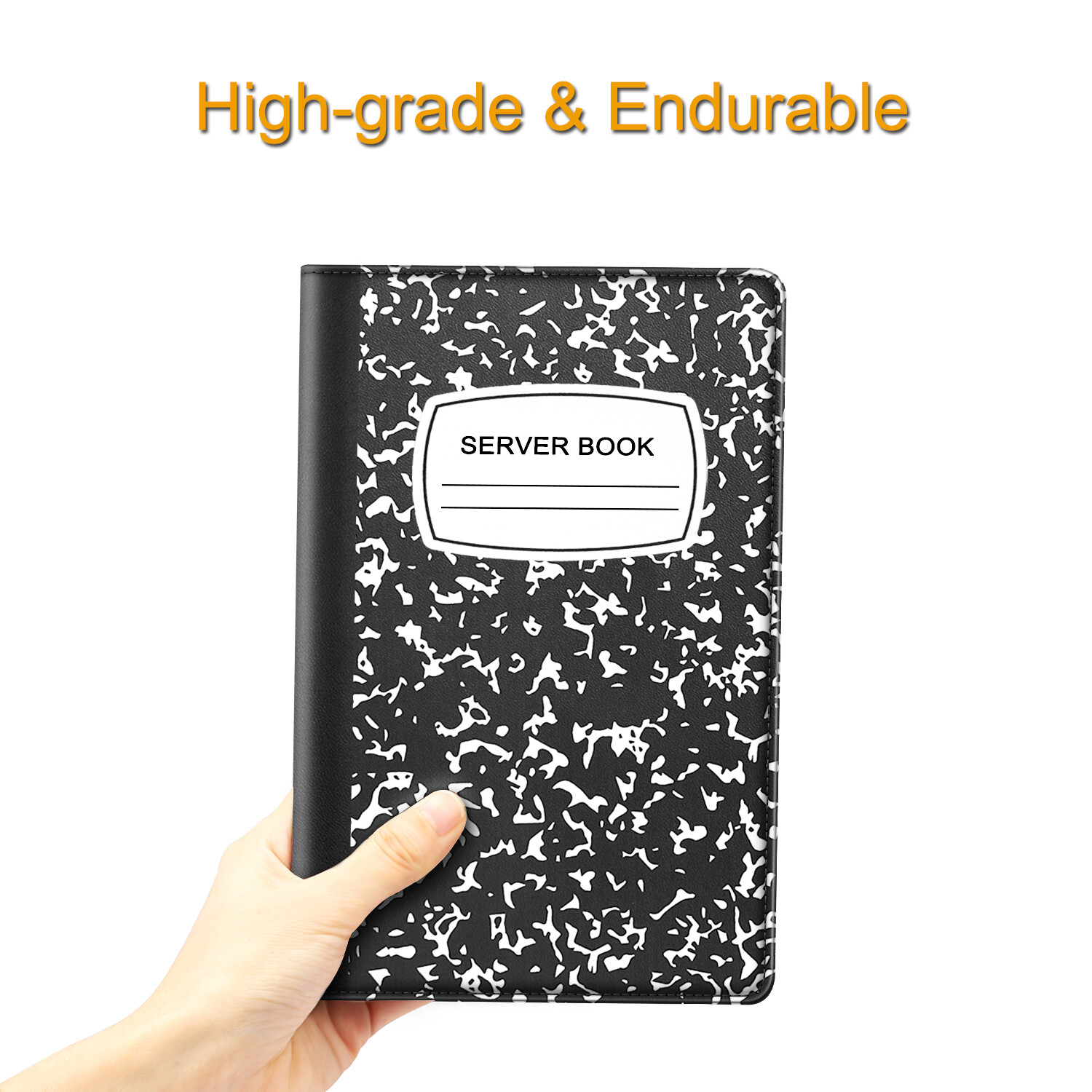 Server Book Organizer Zipper Pocket for Waitress Waiter Bartender Card Holder