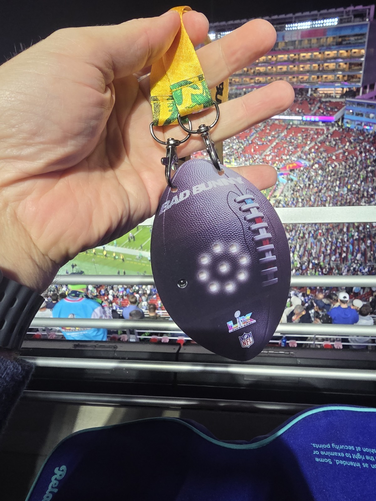 NFL Super Bowl LX Bad Bunny LED Badge & Lanyard Stadium Exclusive