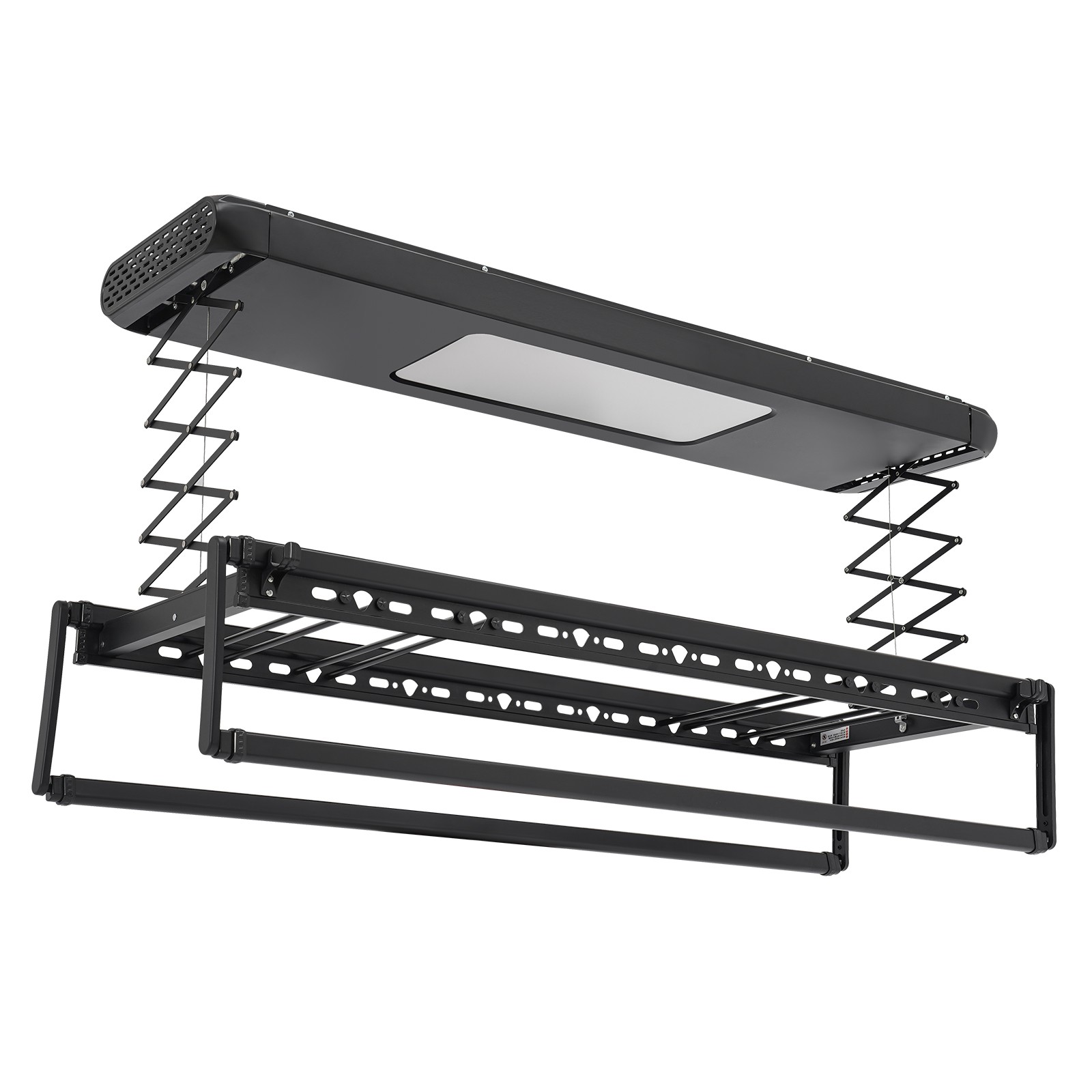 Electric Retractable Airing Rack Clothes Drying Rack W/ Remote Control & Light