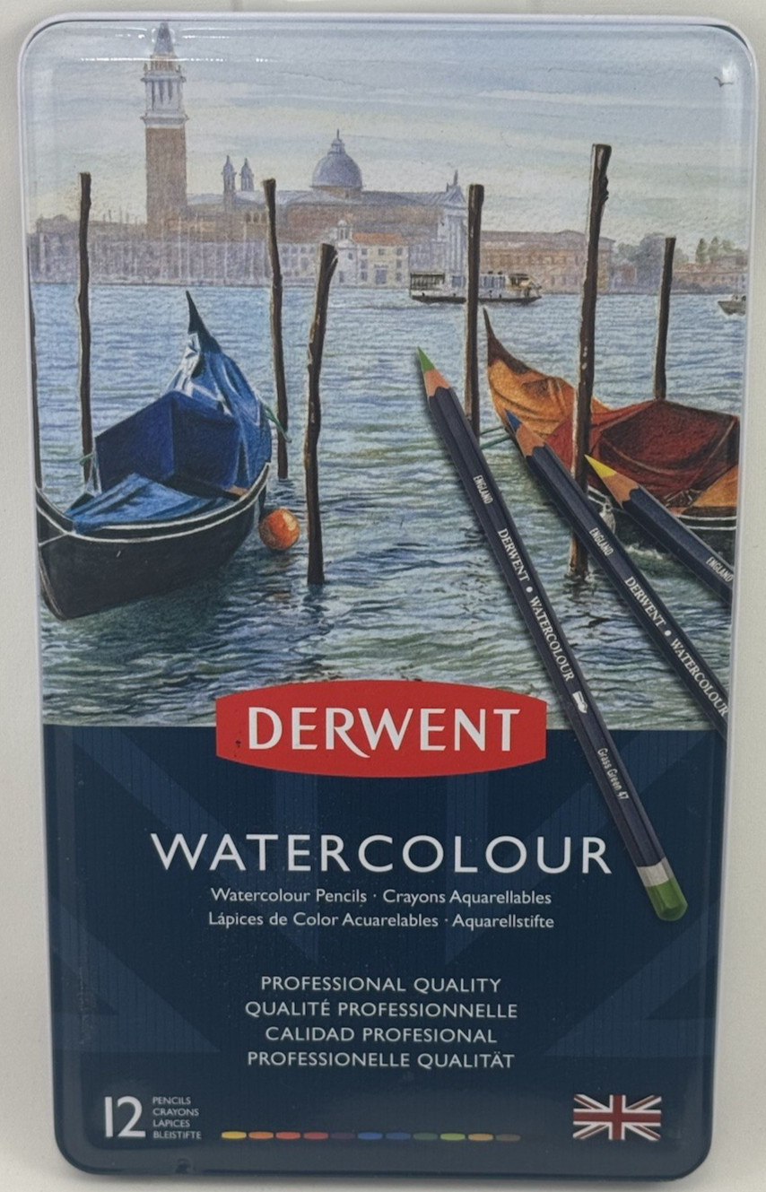 DERWENT 32881 PROFESSIONAL QUALITY WATER-SOLUBLE WATERCOLOR PENCILS 12 PC NEW