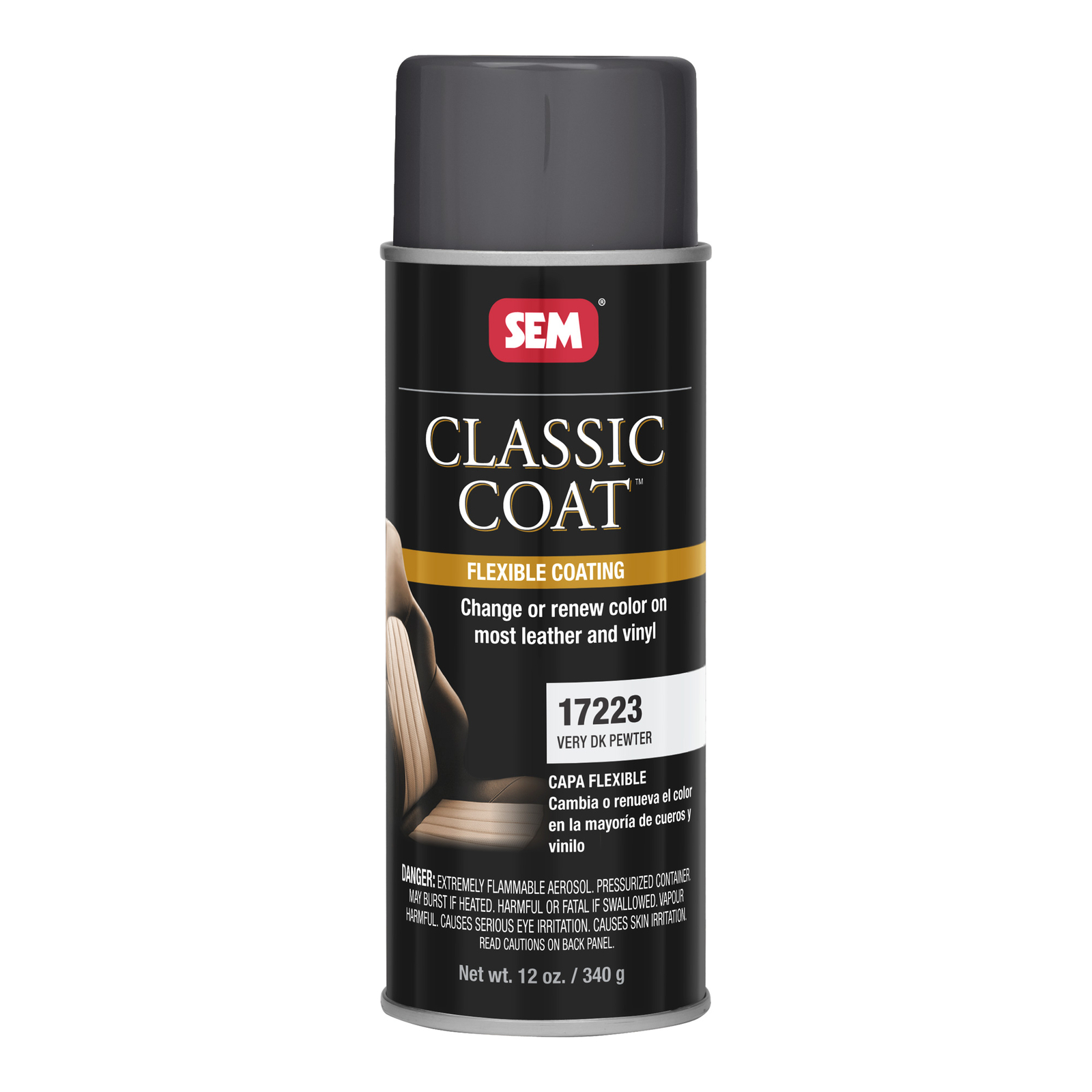 SEM 17223 Classic Coat Very Dark Pewter for Interior Vinyl & Leather 12 oz
