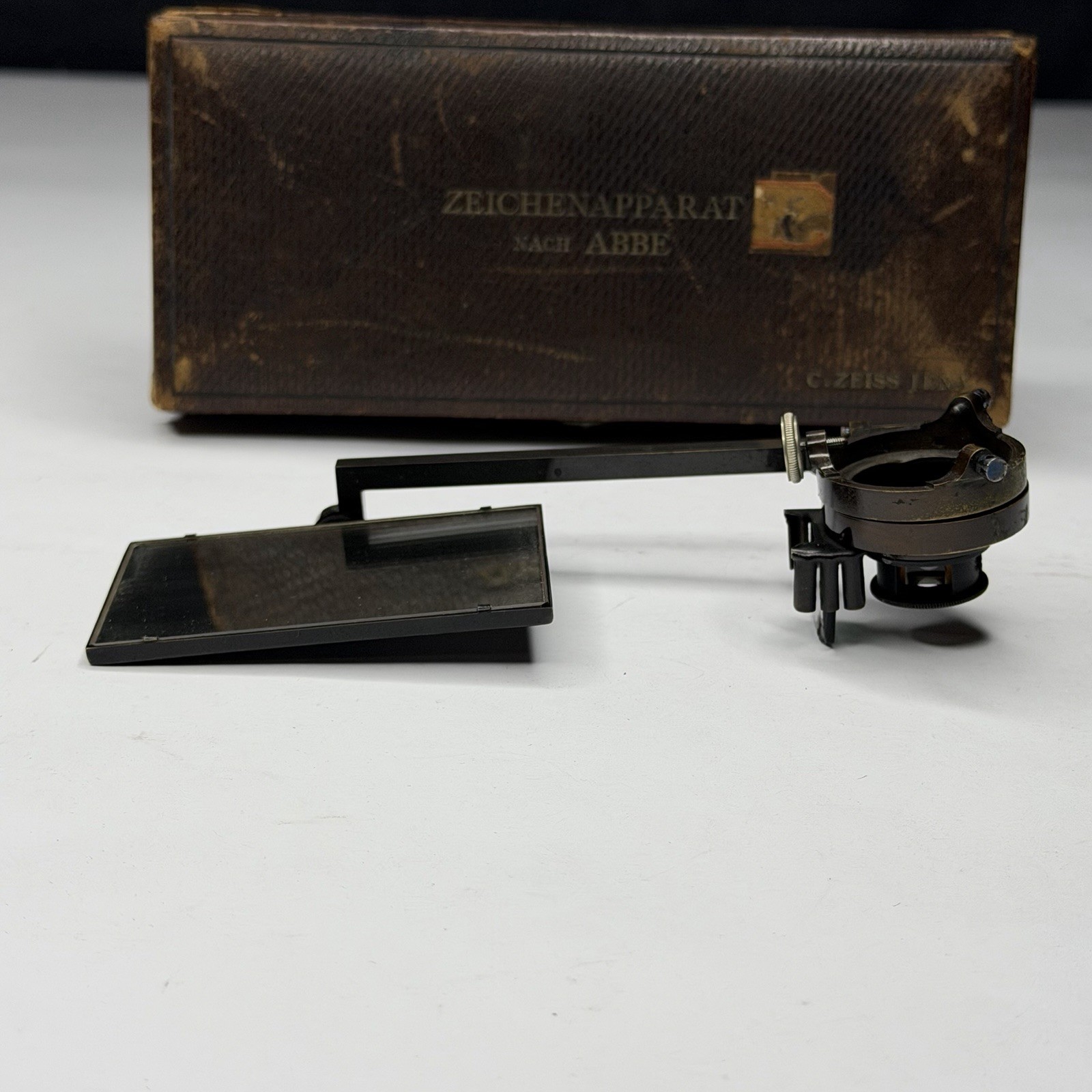 Vintage Carl Zeiss Jena Microscope Camera Lucida Abbe's Drawing w/Case
