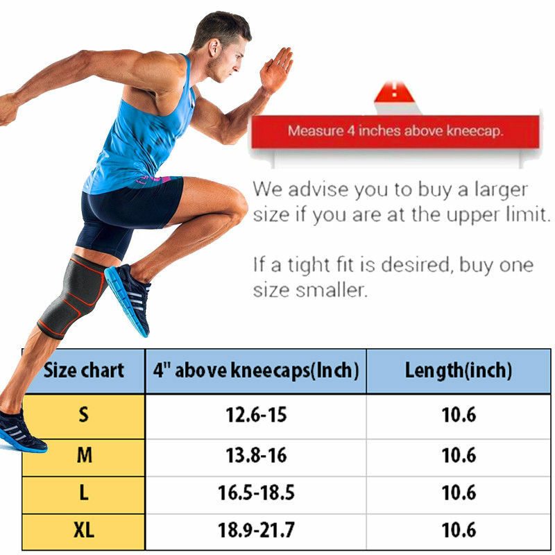 1x 2x Compression Knee Sleeve Brace/Running/Arthritis/Joint Support/Choose L-5XL