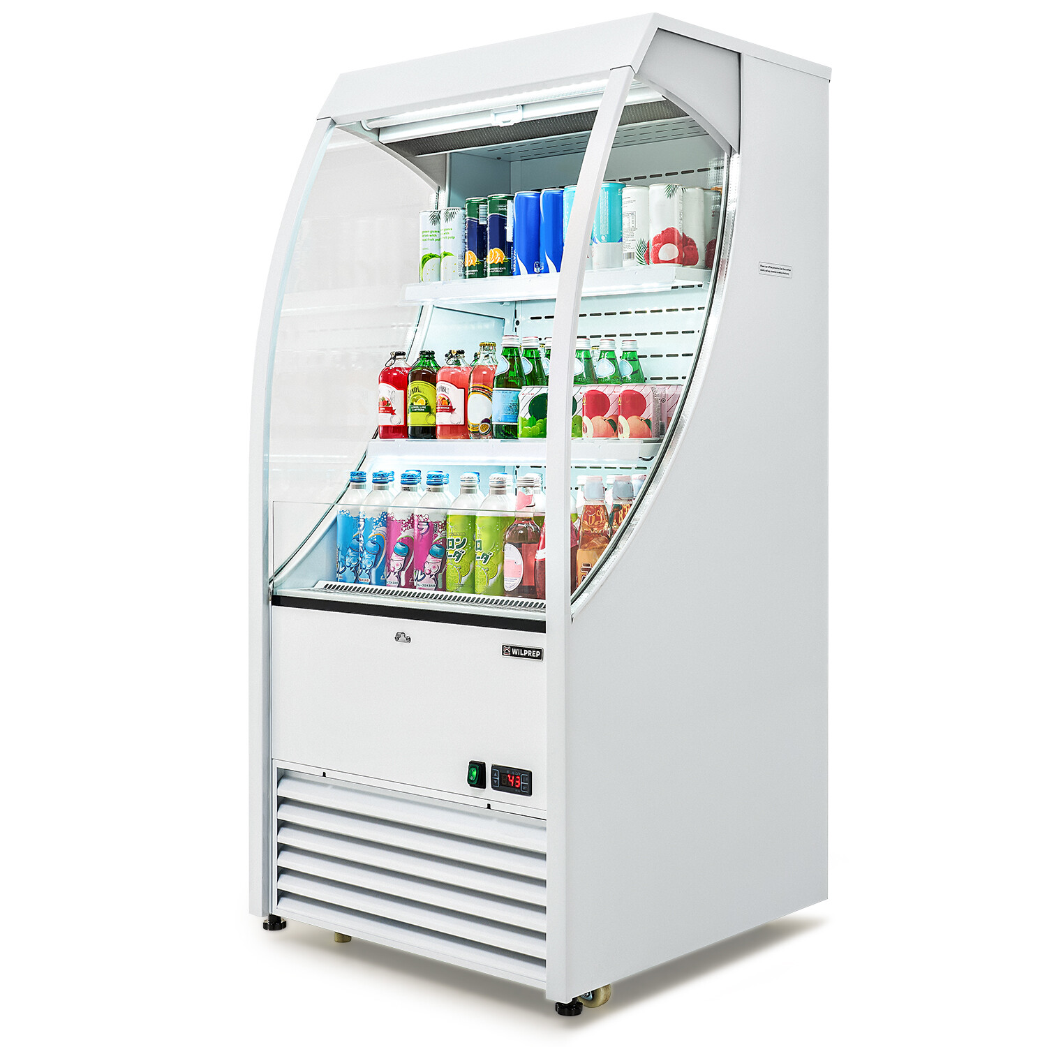 27" Open Air Curtain Merchandiser Display Cooler Beverage Refrigerator
