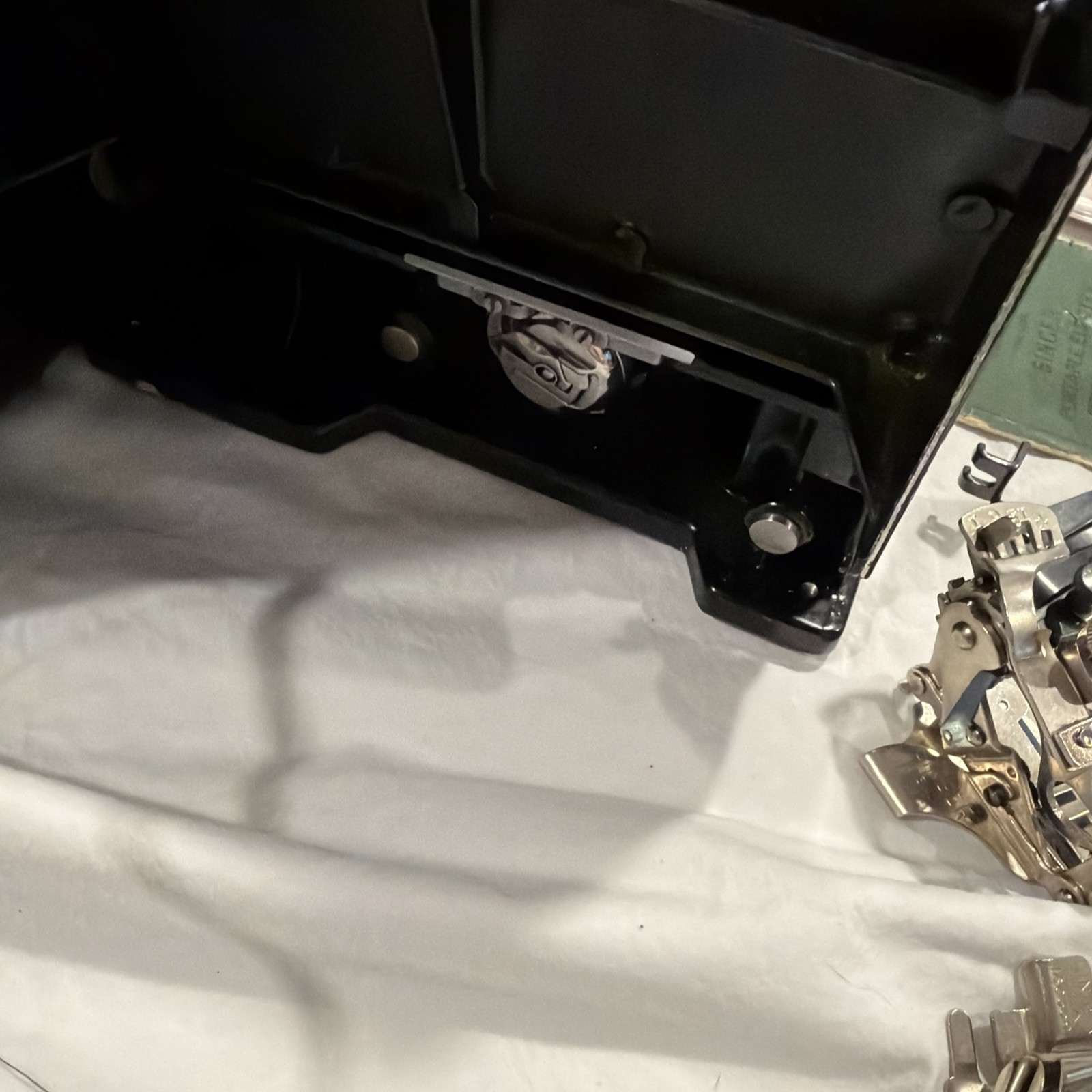 Vintage Singer Featherweight 221-1 Sewing Machine w/ Case, Pedal & Accessories