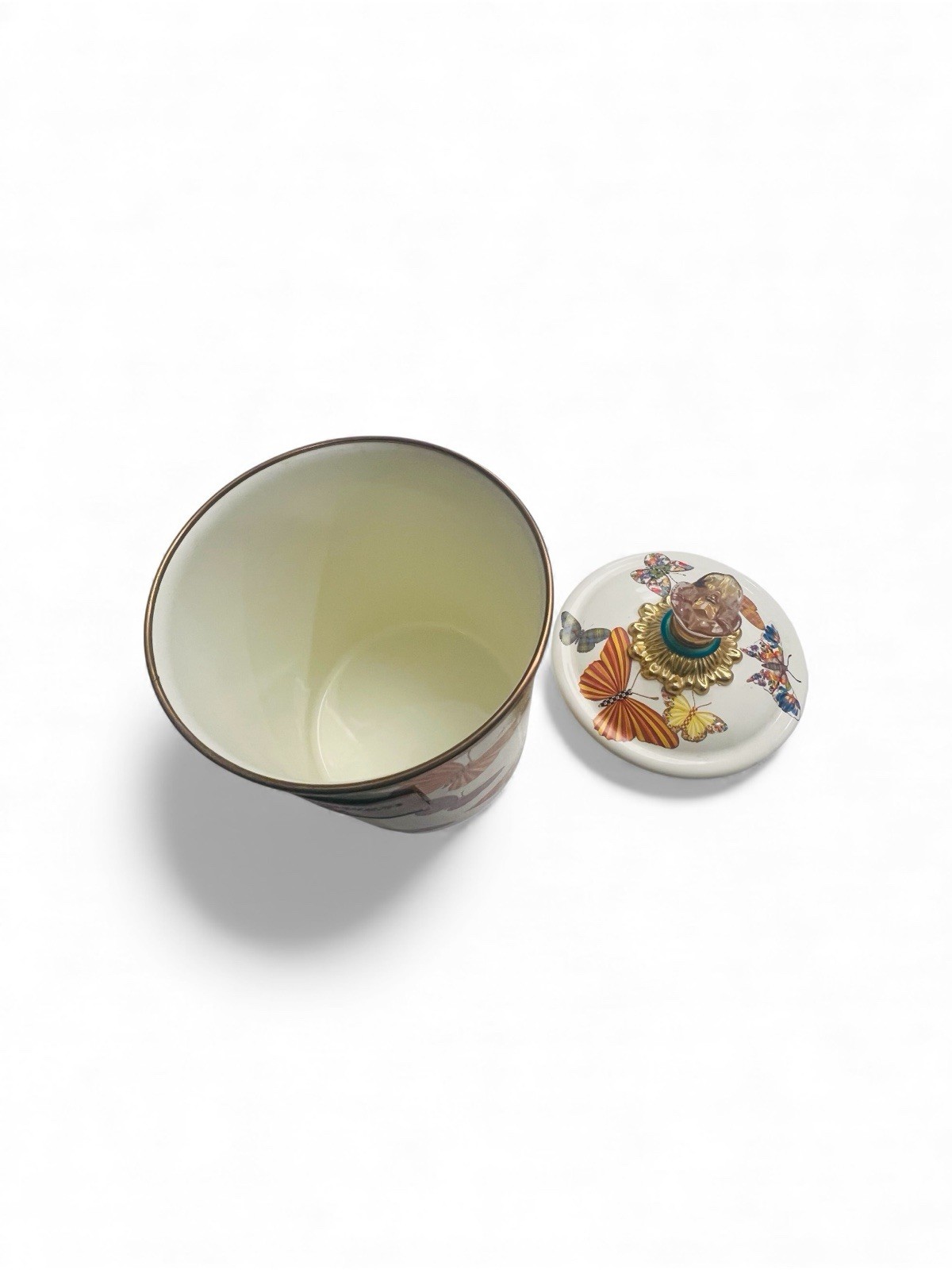 MacKenzie-Childs Butterfly Garden medium enamel canister