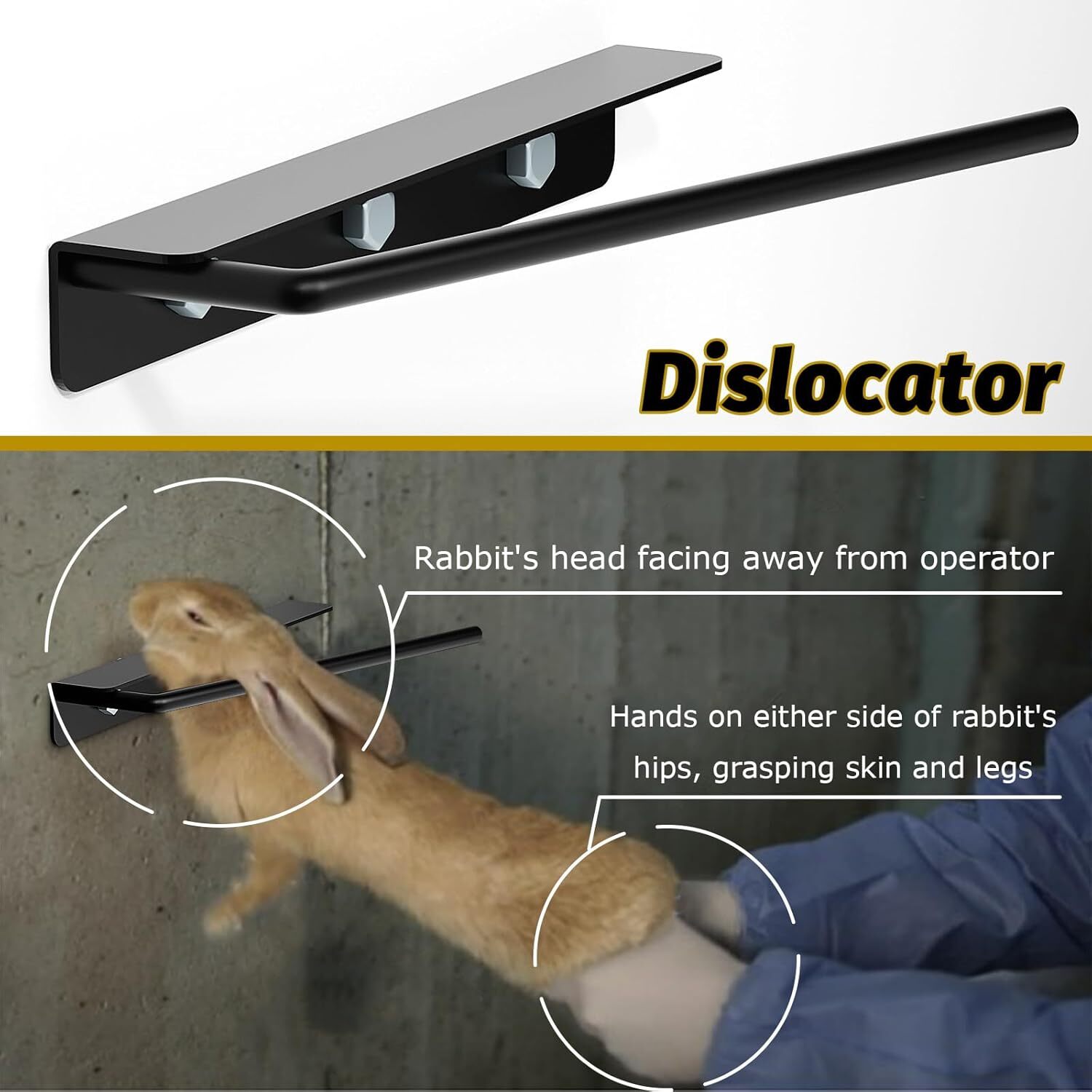 Rabbit Dislocator Skinning Tool Set, Cervical Dislocation Tool, Metal Material