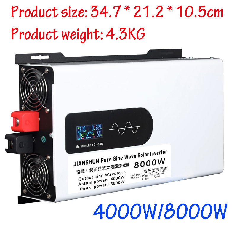 5000W 8000W 12000W 12V 24V 48V 72V to 110V/220V Pure Sine Wave Power Inverter US