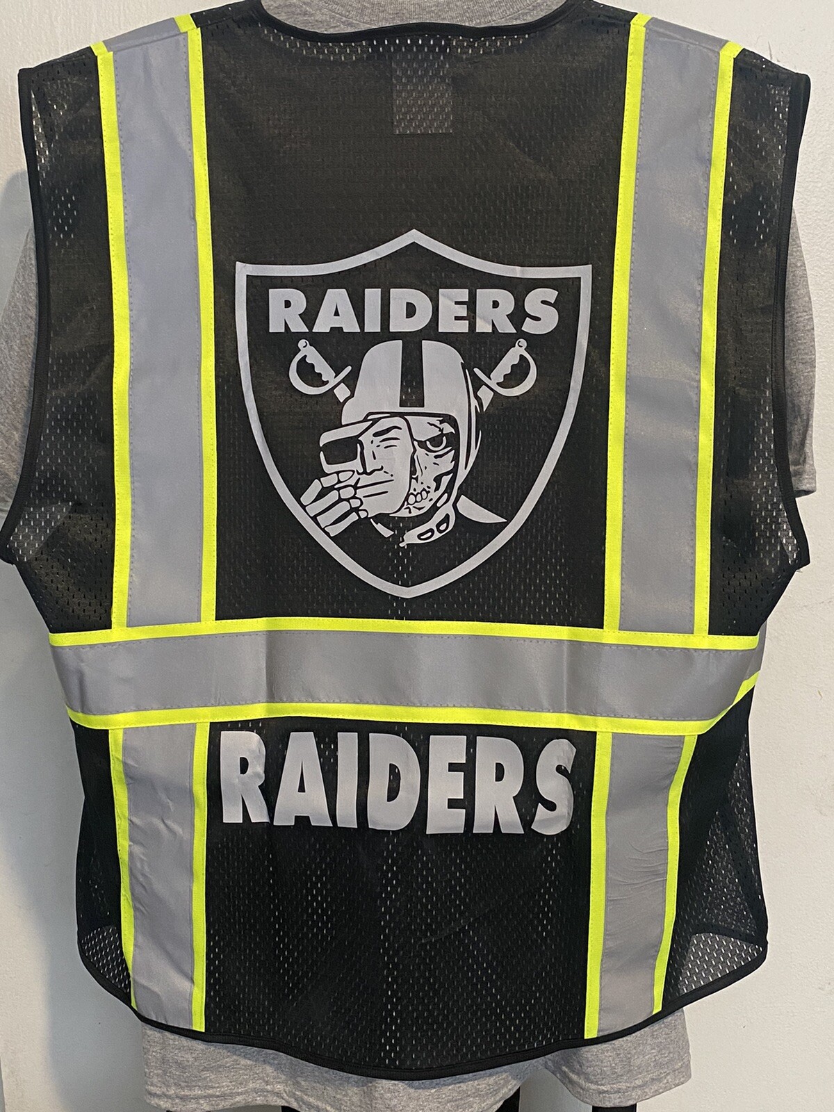 Las Vegas Raiders Work Safety Vest Reflective Skull PPE