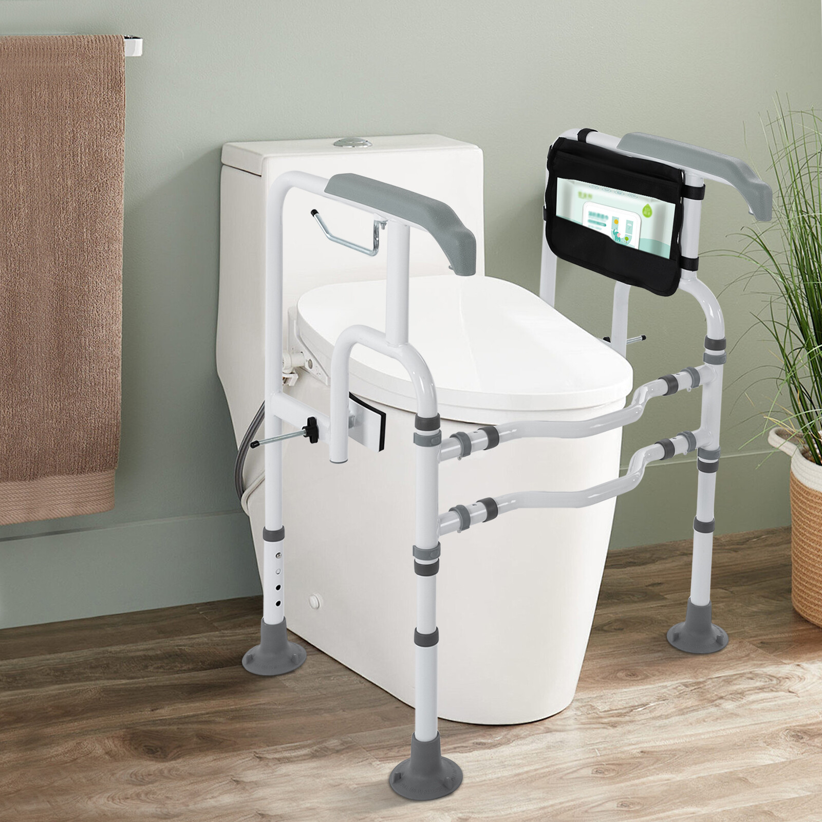 Foldable Toilet Frame Support Standing Aid Safety Grab Handle Elderly Disabled