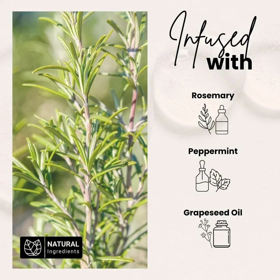 Bask & Lather Scalp Stimulator Hair Growth Oil Mint Rosemary 2 FL oz NEW