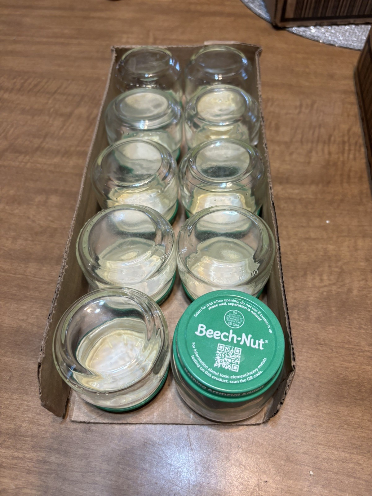 Beech-nut 2.5 Oz Empty Glass Baby Food Jars