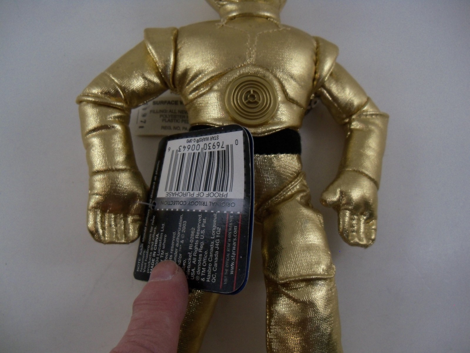 Star Wars Hasbro Battle Buddies C3P0 Plush 10" 2004 NEW WITH TAGS!