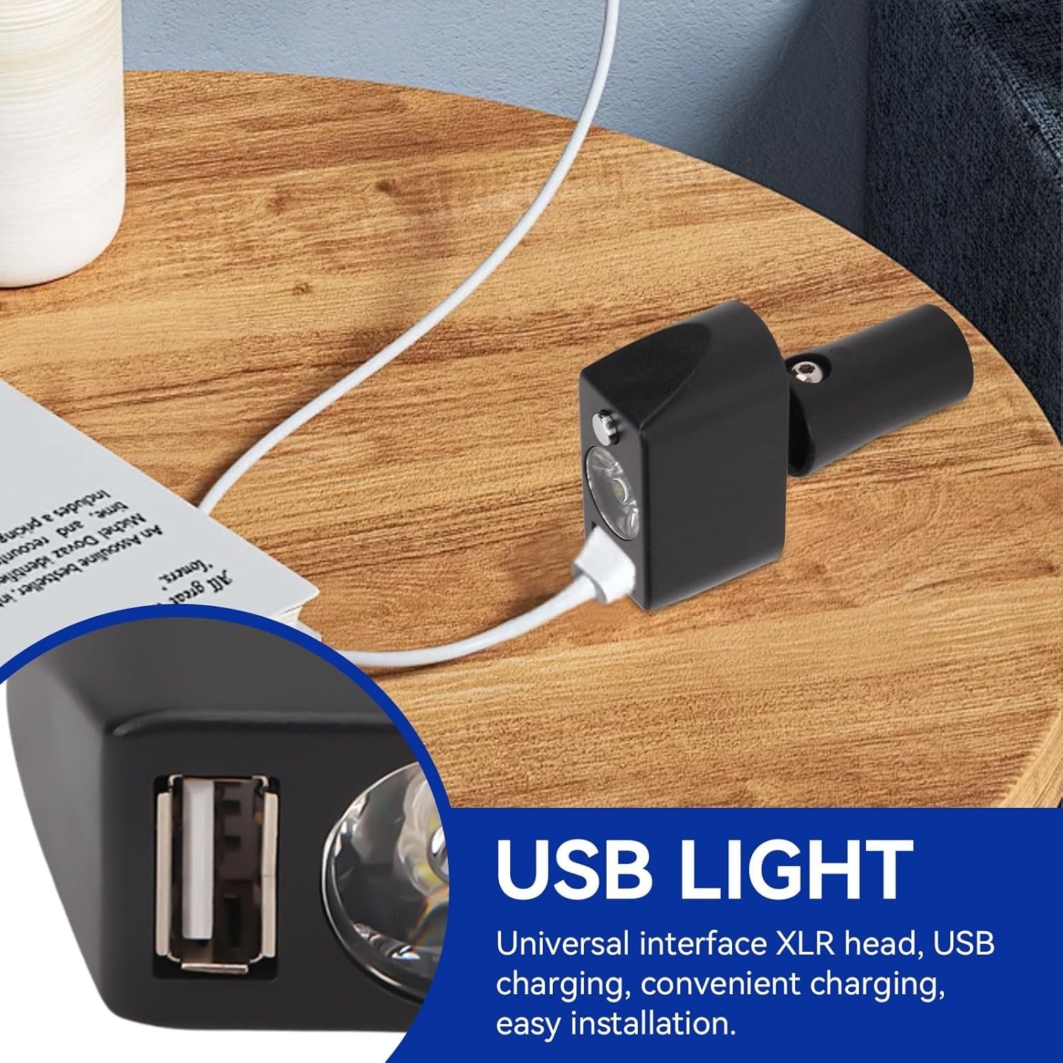 Electric Wheelchair Light, 3 Pin XLR Head Adjustable Angle LED Power Wheelchair