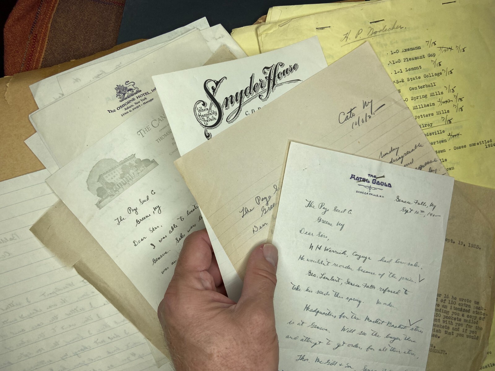 RARE Letter Archive - Traveling Salesman - Page Seed Co Greene, NY 1925 NY, PA,