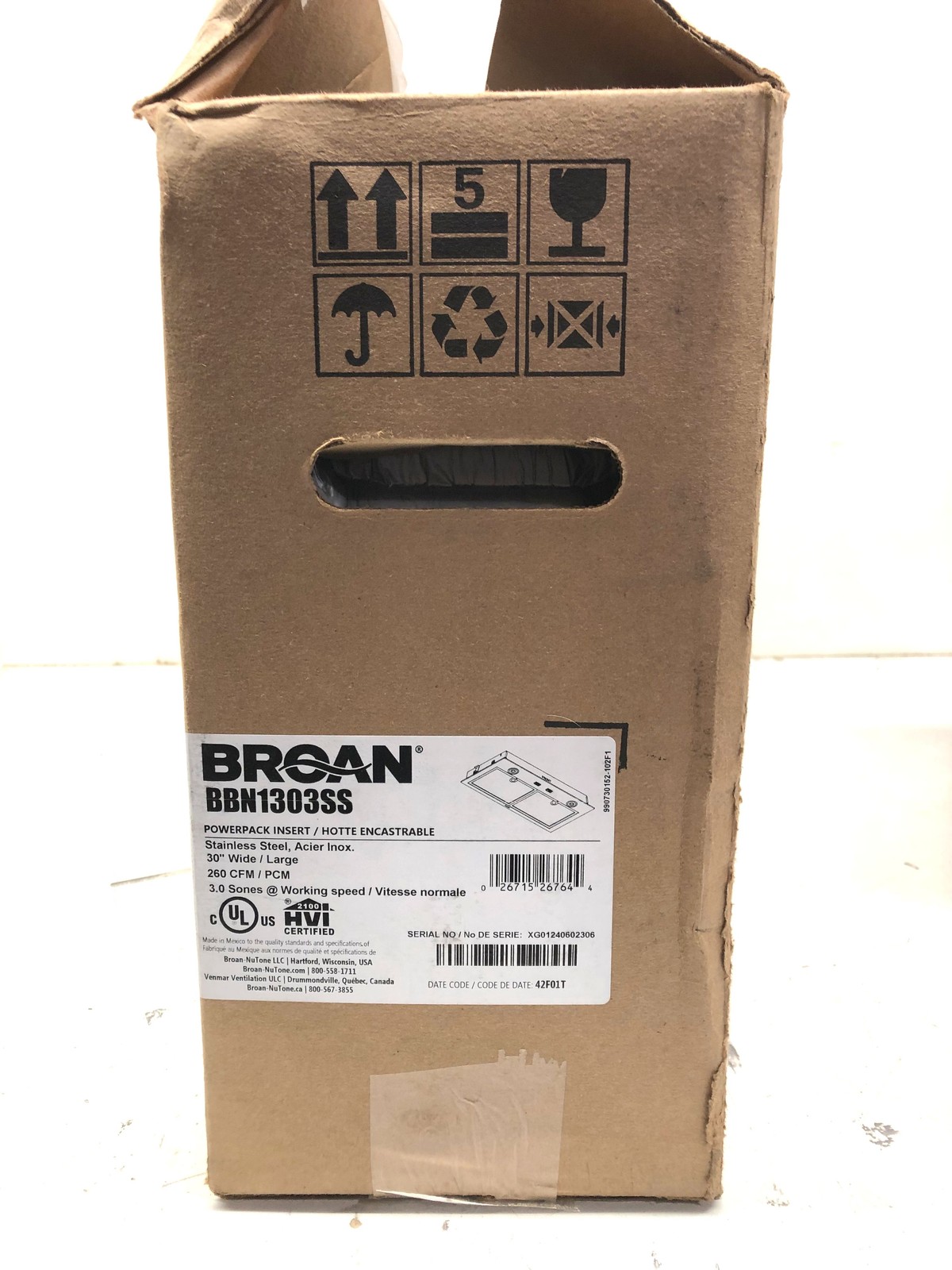 Broan BBN1303SS 30 in. 300 MAX CFM Built in Powerpack Insert New