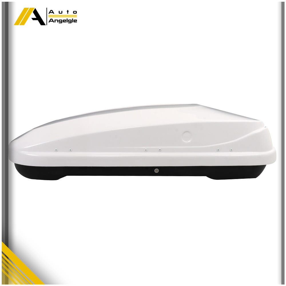 White 14 ft3 ABS Car Roof Top Box Cargo Luggage Carrier 2 Locks Toolless Install