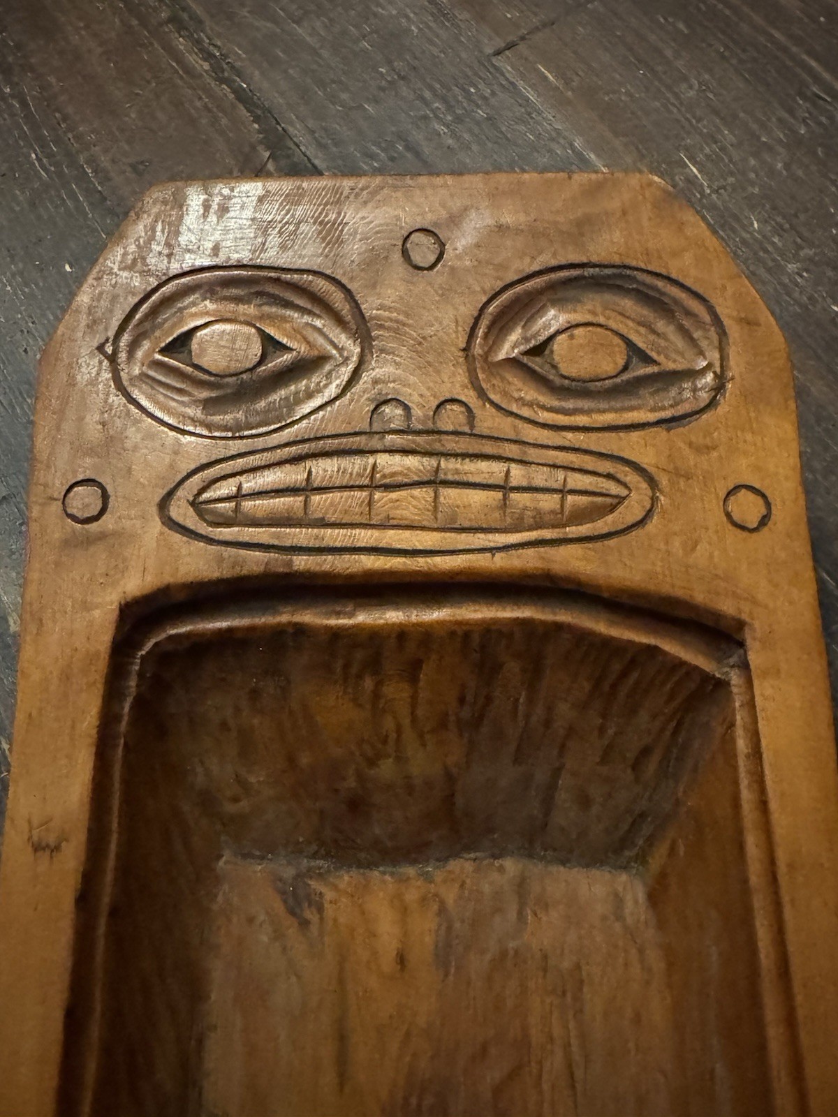 1800’s to Early 1900’s Yellow Cedar Tlingit “Bear” Feast - Grease Bowl - Alaska