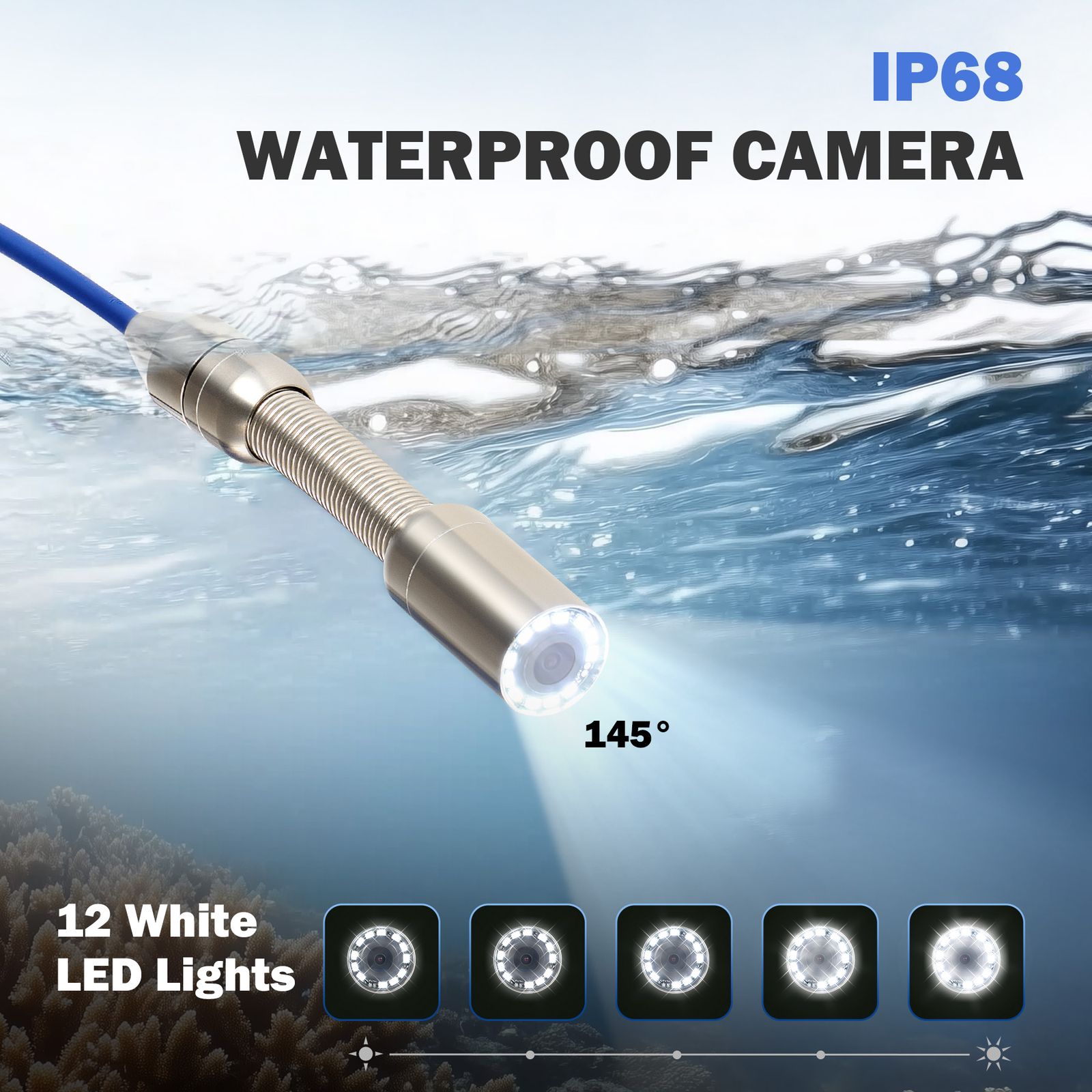 98ft/30m Sewer Camera HD Drain 4.3" LCD Monitor 1000 TVL Pipe Inspection Camera