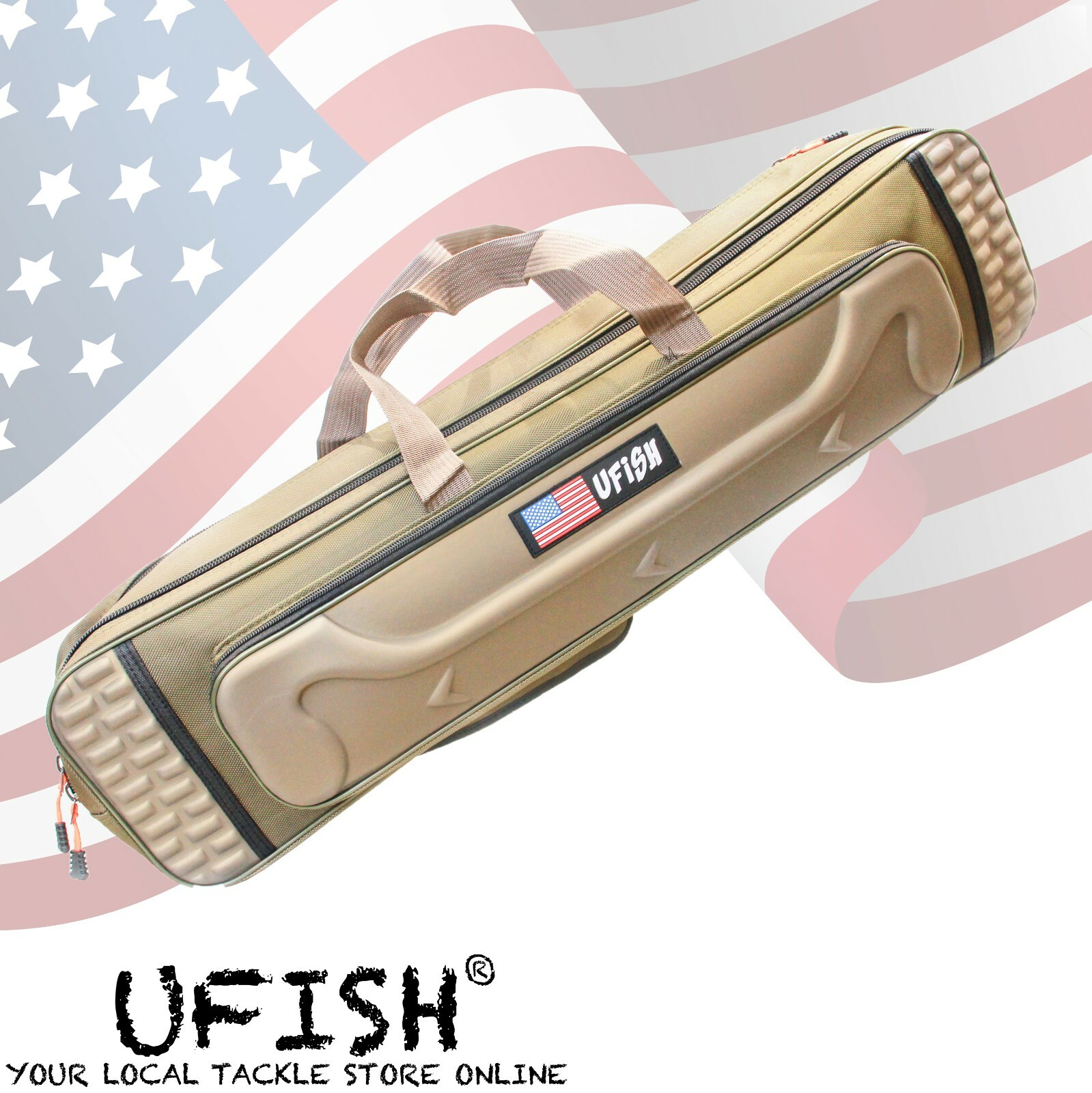 UFISH - Fishing Rod Bag , Pole Travel Case with Tackle Storage , Ice fishing