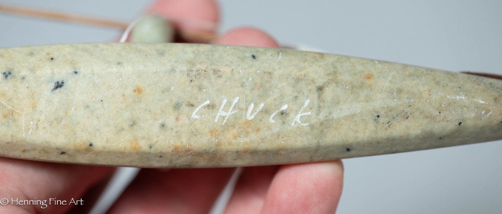 Beautiful Eskimo Carving of Spear Fisher in Kayak by Chuck Poupart, Lovely!