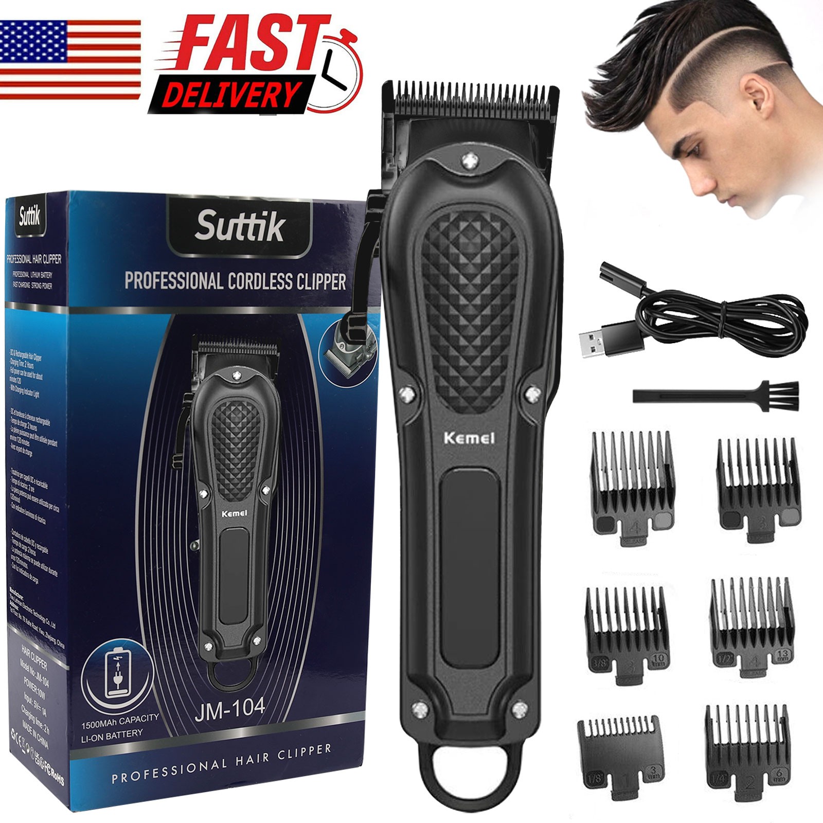 Kemei Professional Hair Clippers Cordless Trimmer Beard Cutting Machine Barber