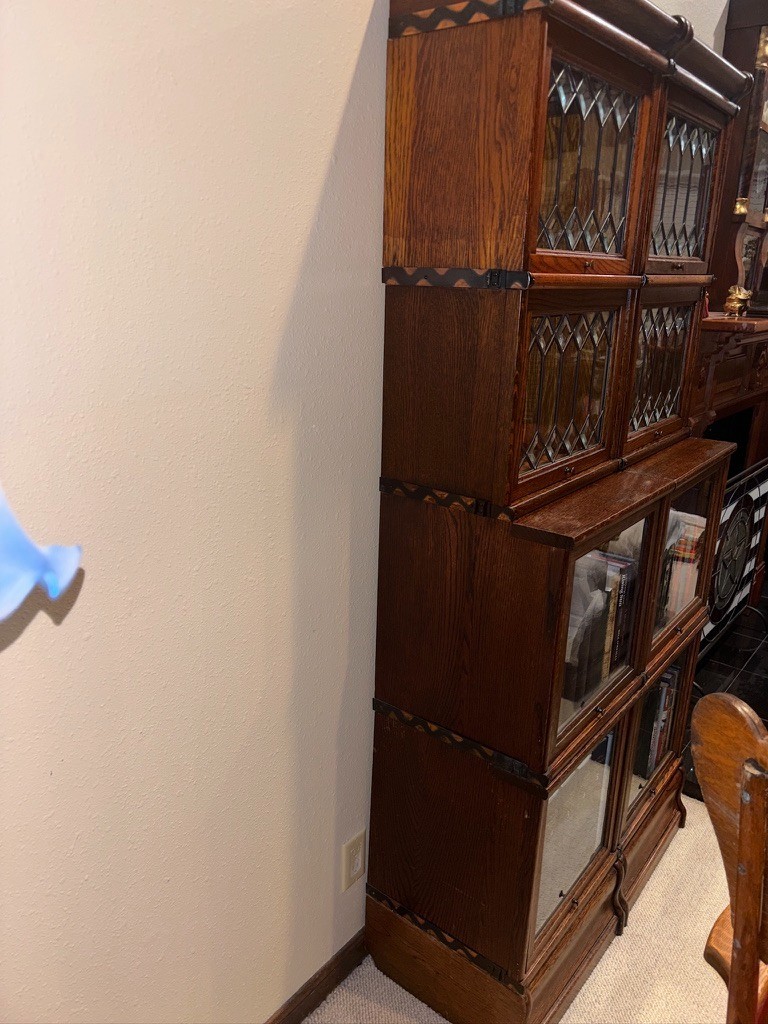 Macey-Wernicke 8 Stack 1/2 Size Oak Bookcase Original Finish Leaded Doors