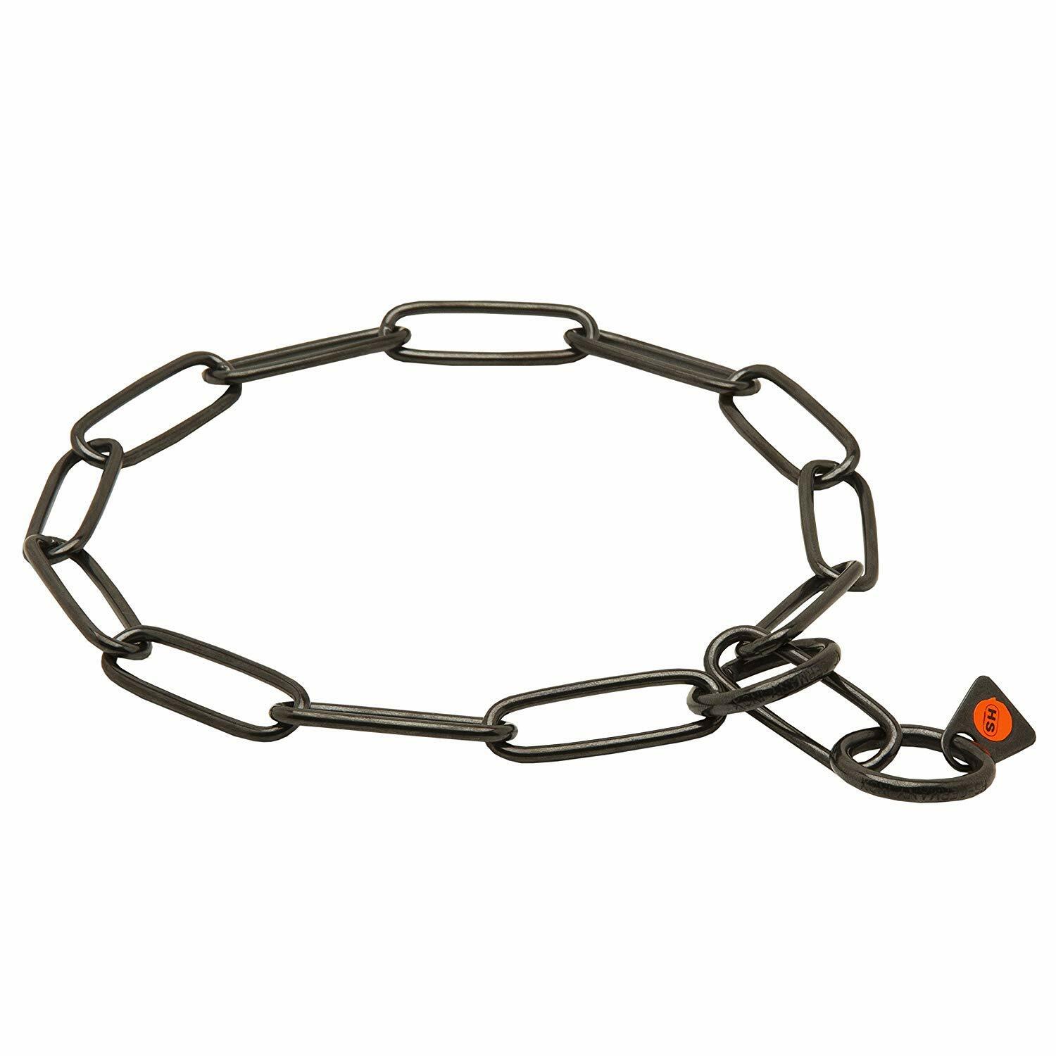 Herm Sprenger BLACK Stainless Steel  Fur Saver Pet Dog Training Collar ALL SIZES