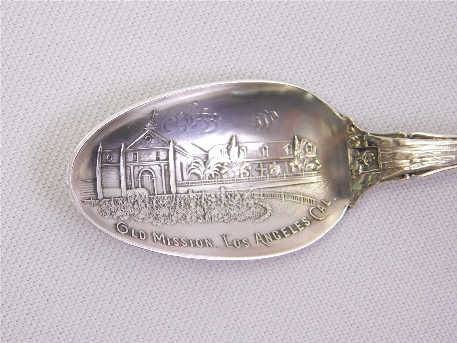 Antique Sterling Old Mission Los Angeles Cal Yosemite Falls Souvenir Spoon 26.4g