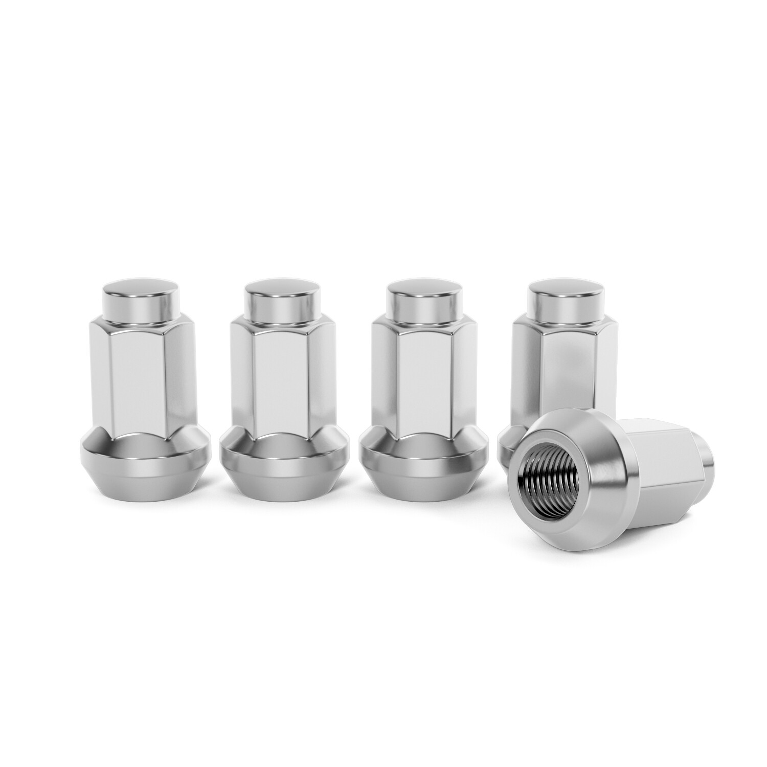 (16) ATV Bulge Lug Nuts Tuner Silver, 10x1.25 M10x1.25, for Honda Yamaha & More