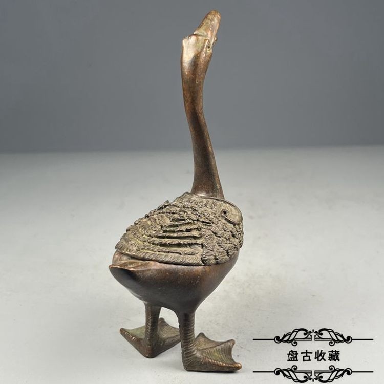 Vintage Brass Duck Incense Burner Chinese Style Home Decor Collectible Statue