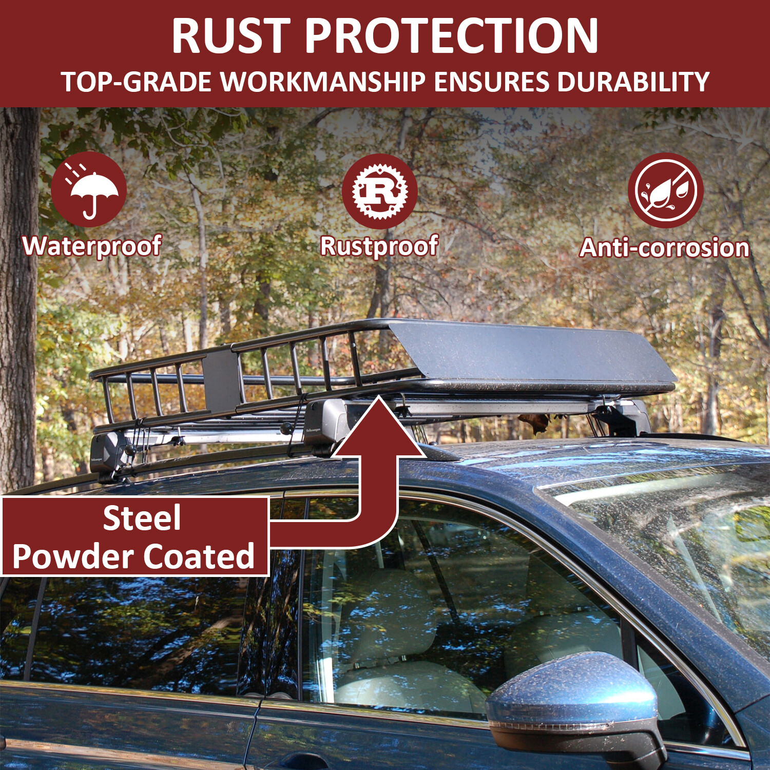 64" Extendable Roof Top Cargo SUV Basket Luggage Carrier Rack Holder Universal