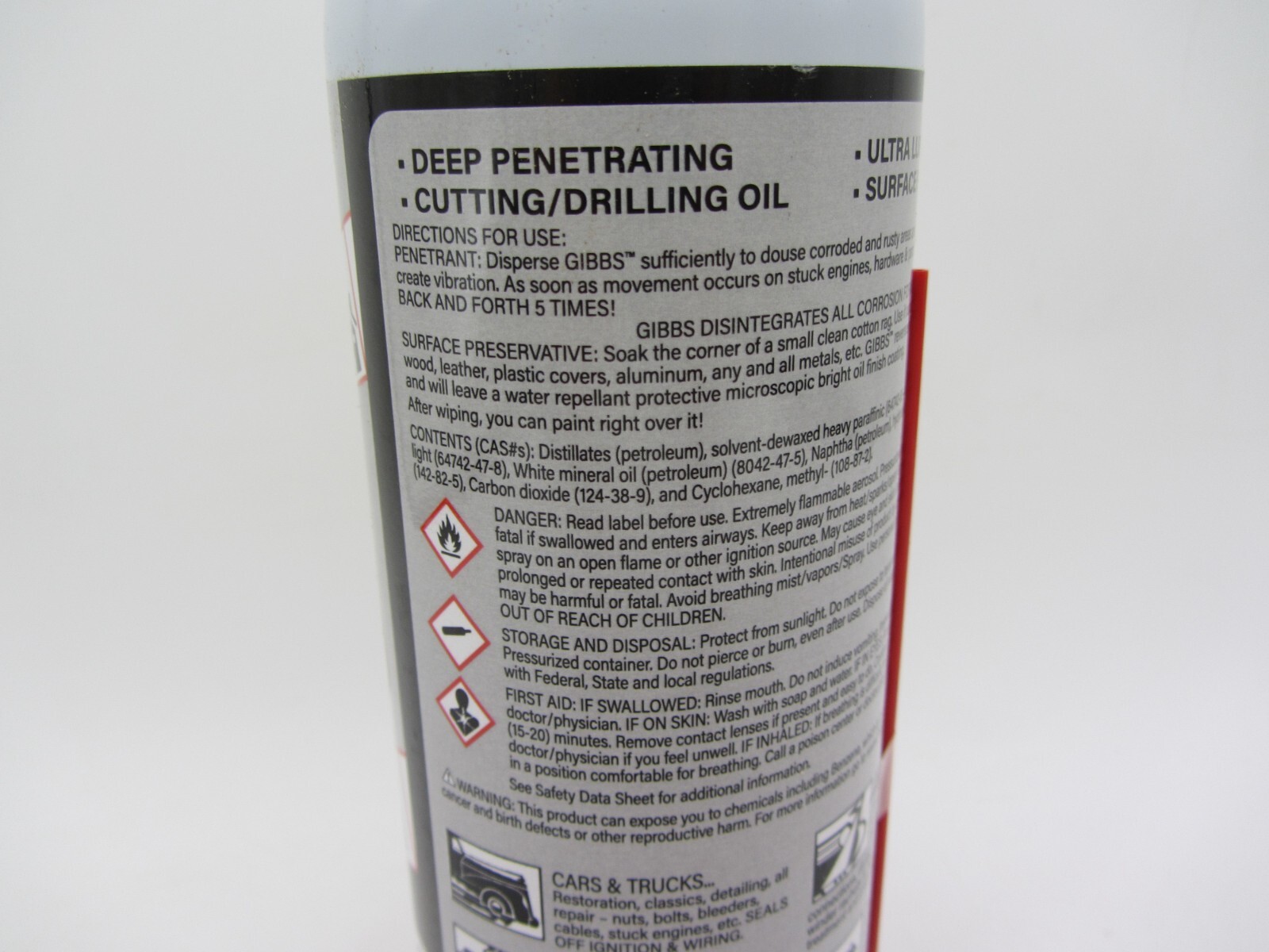 2 CANS OF GIBBS BRAND LUBRICANT PENETRATING OIL CLEANER RESTORER ANTI CORROSIVE