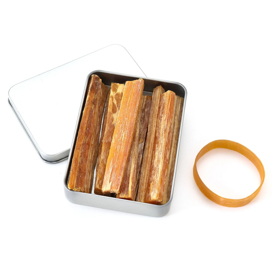 Fatwood Sticks Kit with Storage Box Hand Cut Fire Starter Craft Decor