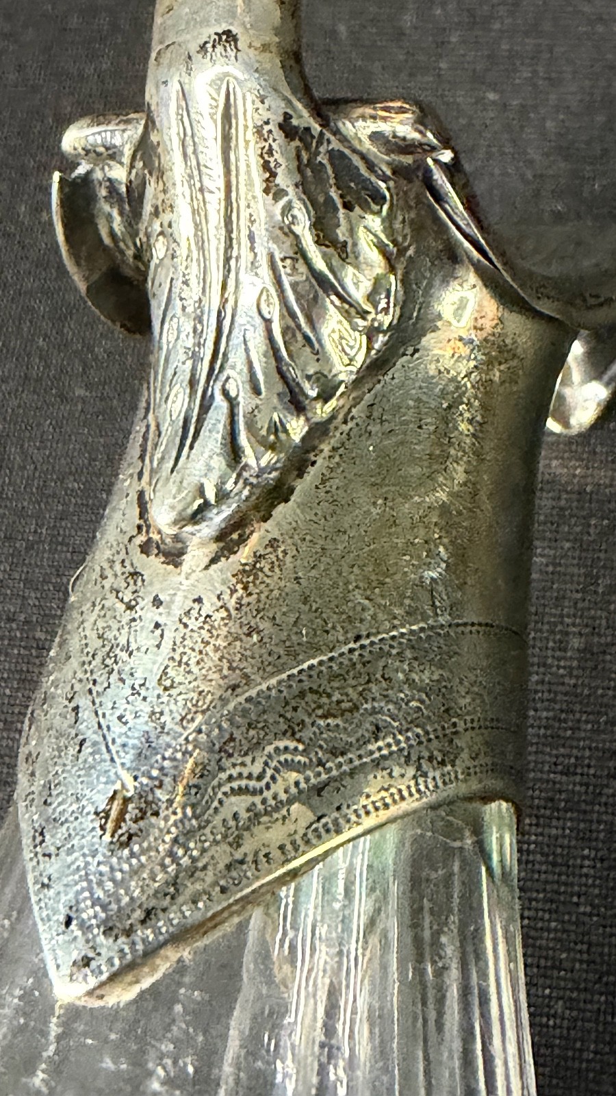 Antique English George III Sterling & Cut Glass Decanter 1800