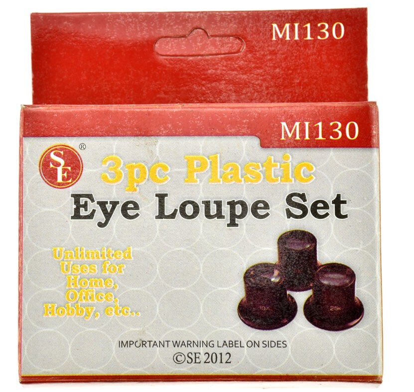 Sona Enterprises 3Pc Set-Plastic Eye Loupes (2.5x,5x,10x) in a Plastic Box