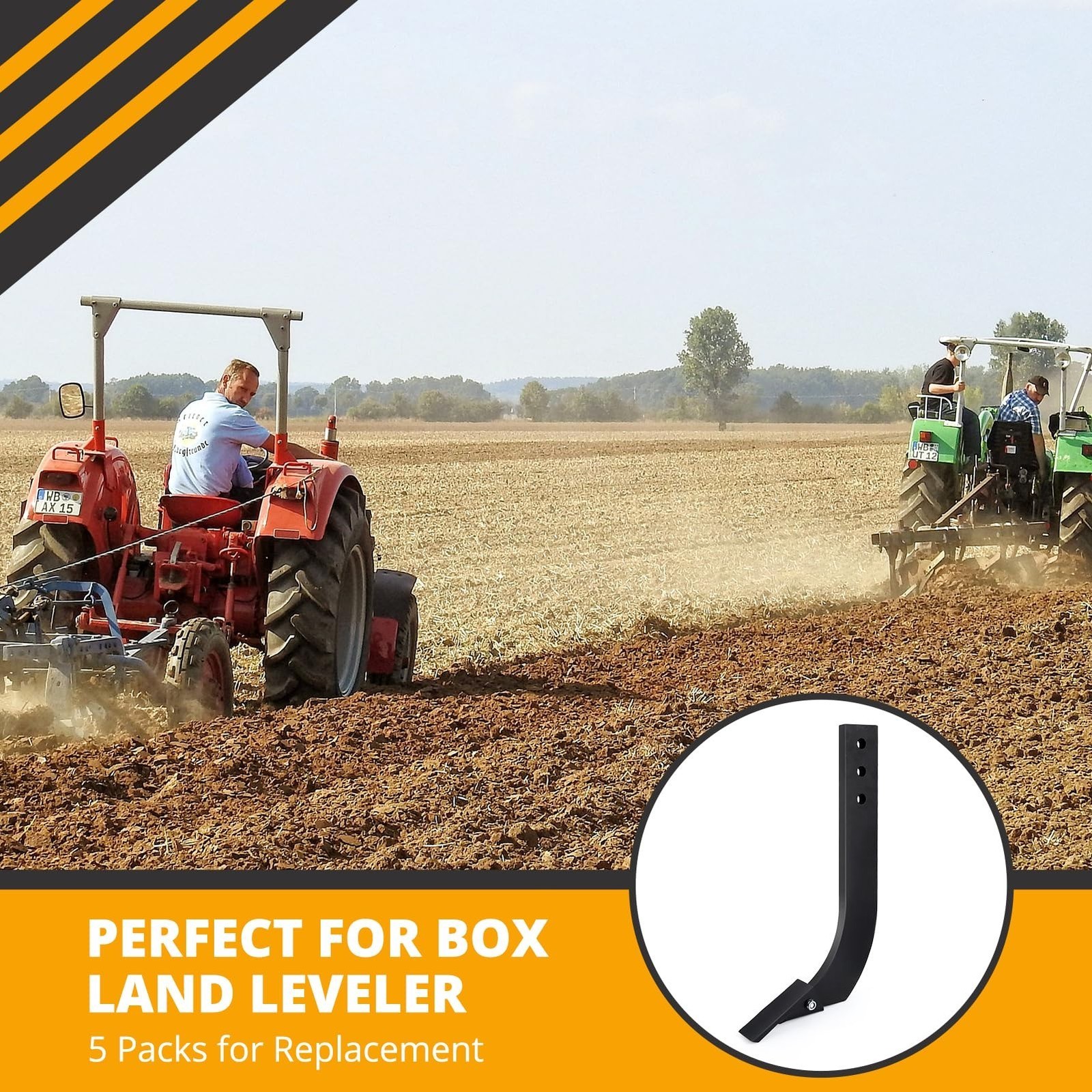 5 Pack 16'' Box Blade Shank Scarifier Shanks Teeth 3 Holes Box Scraper Shank