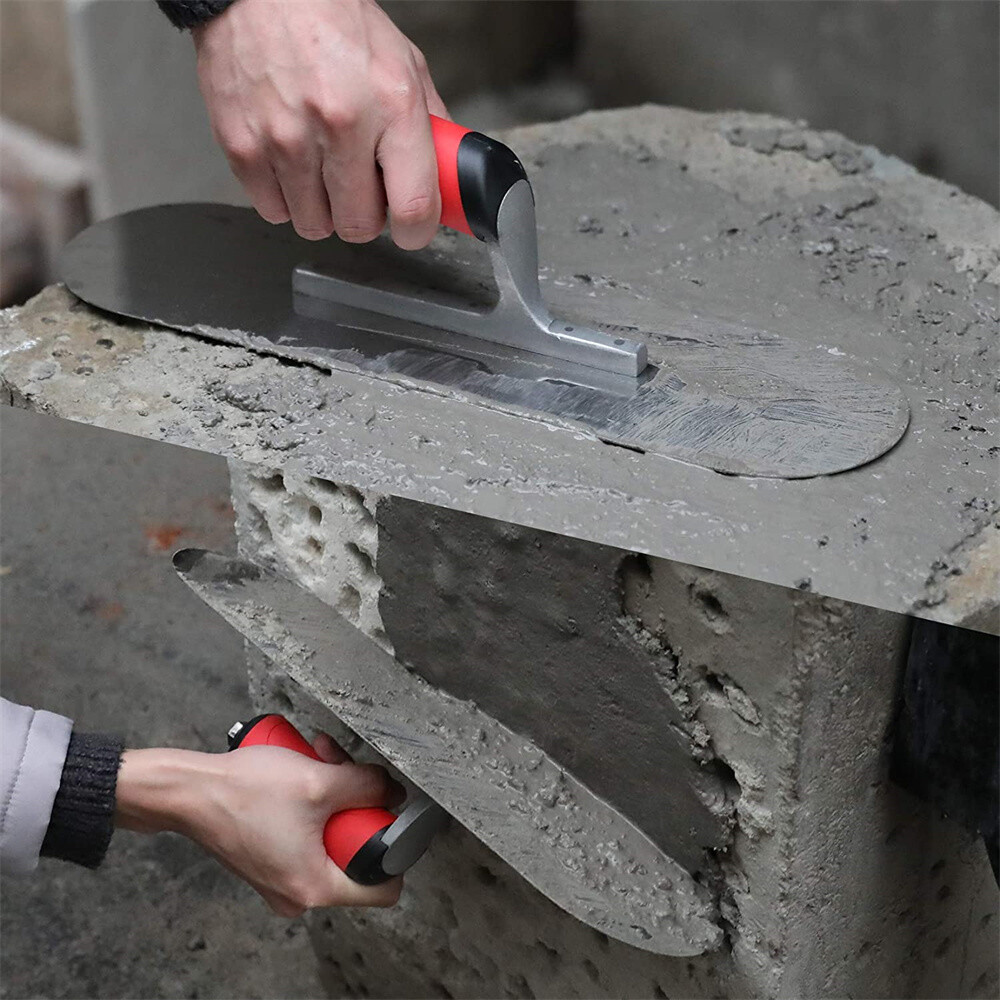 2PC Stainless Steel Trowel Set With16'' x 4-1/2'' & 14'' x 4'' Finishing Trowels