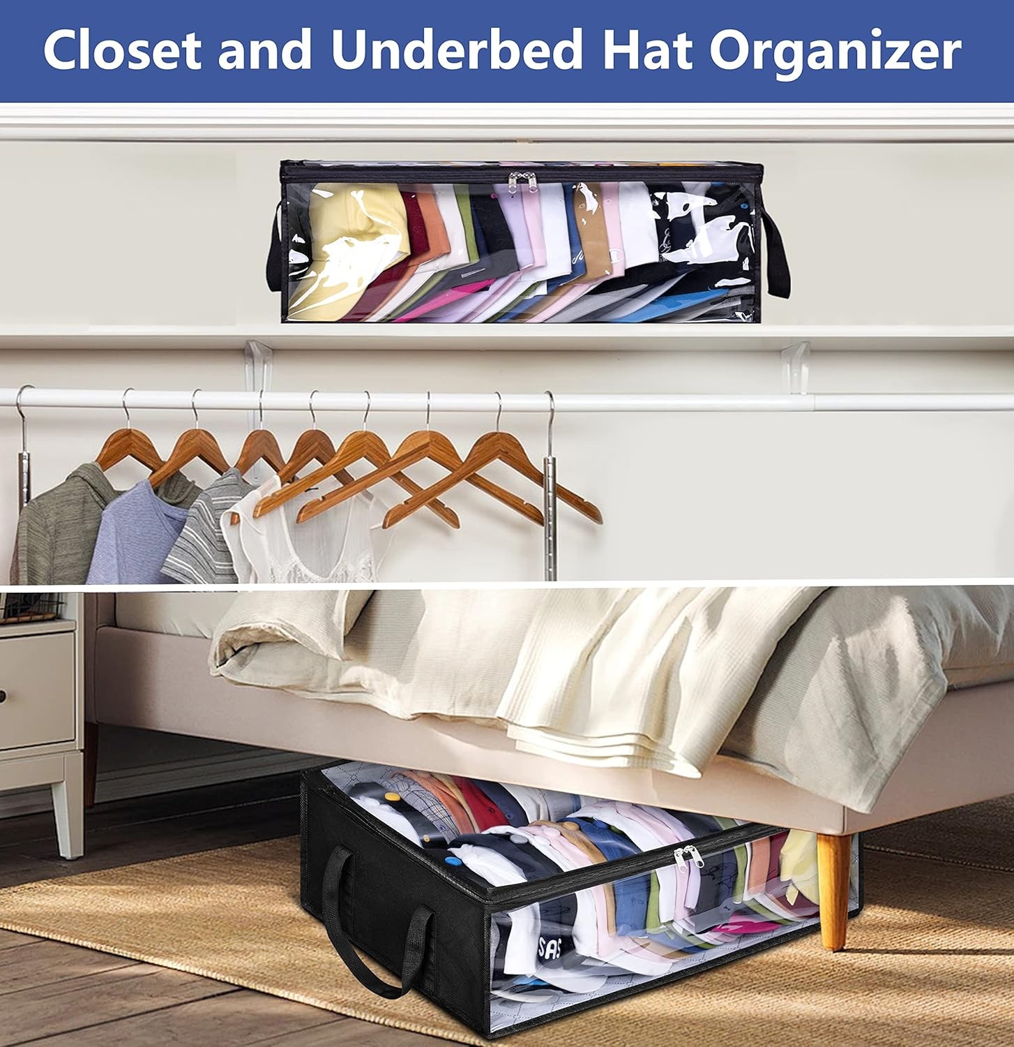 Hat Storage Dust Bag Baseball Hat Cap Organizer Clear Rack Zipper Cap Holder US