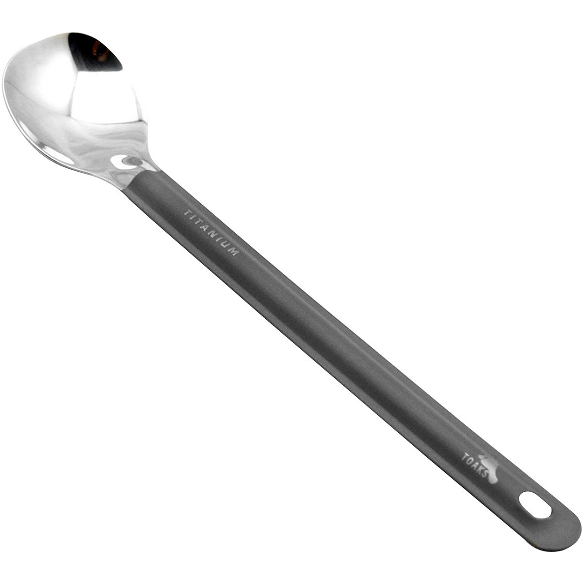 TOAKS Titanium Long Handled Spoon with Polished Bowl SLV-11 - Outdoor Camping