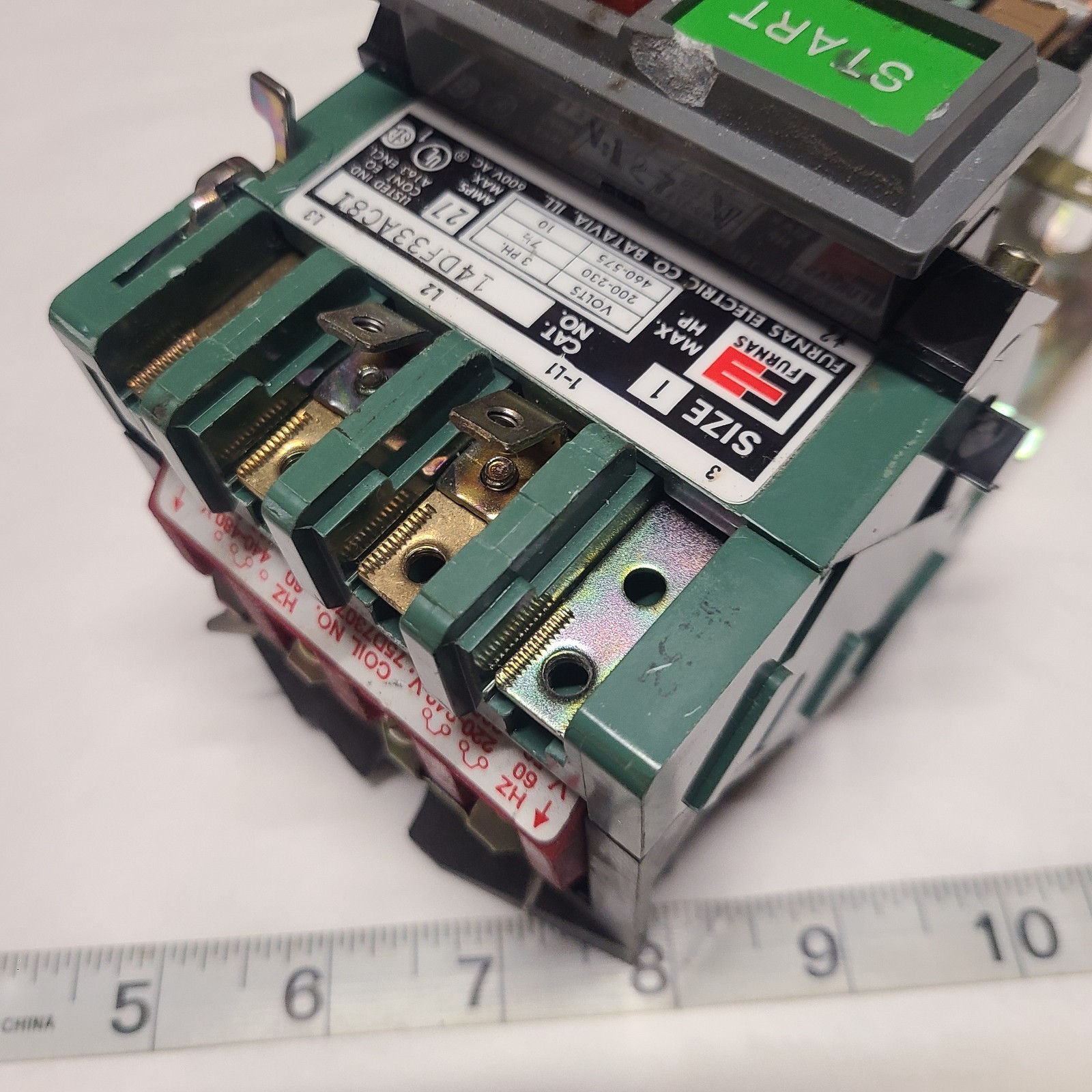 Furnas 14DF33AC81 Motor Starter Size 1, 27A Max, 200-575V rated 3 PH, 7.5-10 H.P