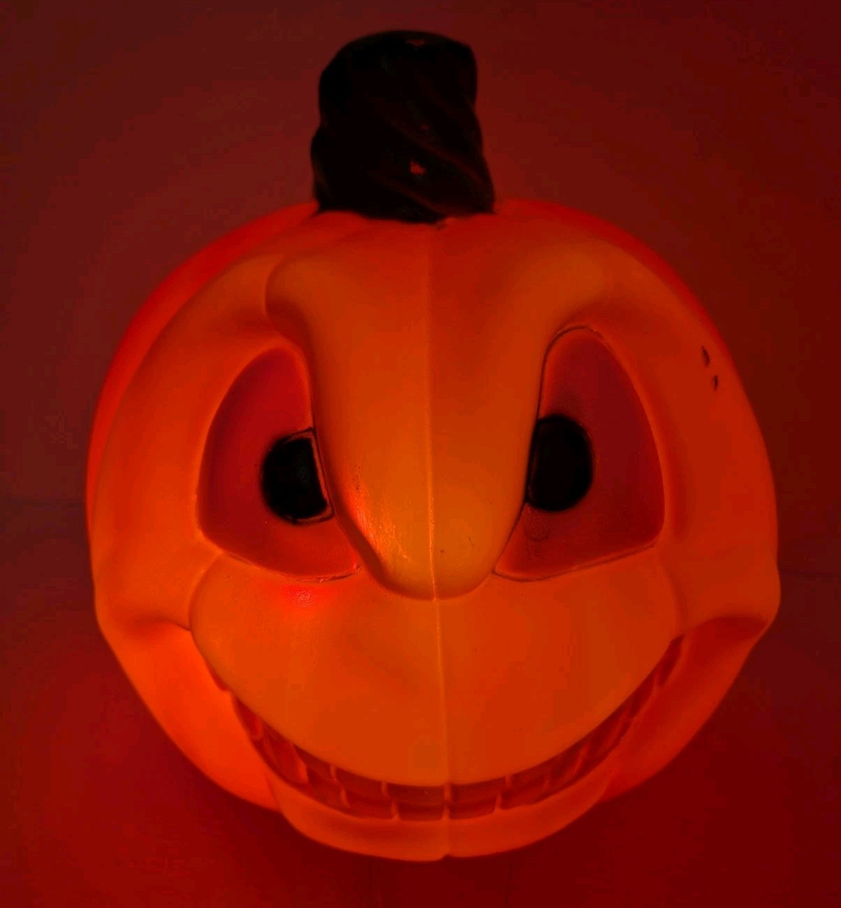 Vtg Empire Two Faced Double Sided Light Up 13" Blow Mold Jack O Lantern Lights