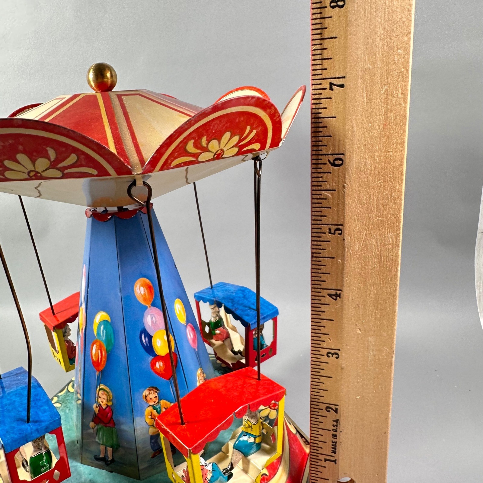 German Tin Toy Carousel Wagner Brunn 2002 Reproduction Carrousel w/Box Vintage