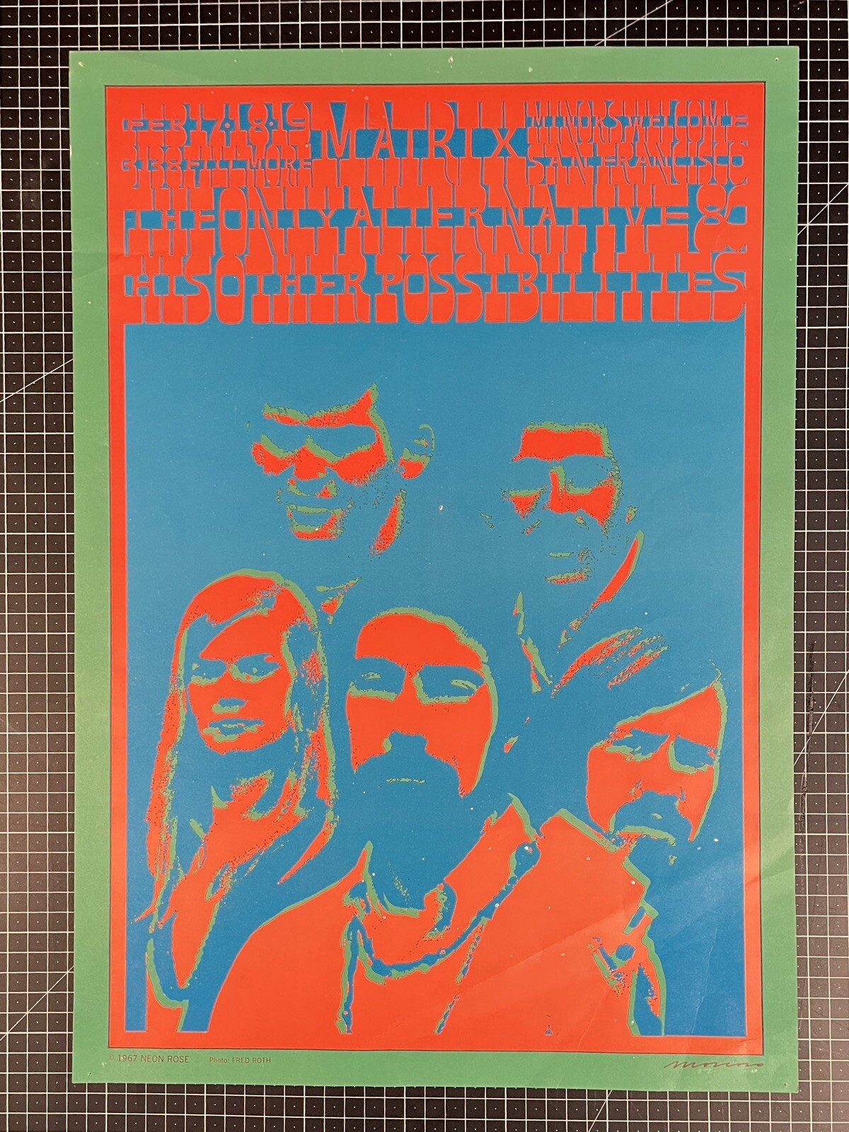 NR 7 OP1 Neon Rose Poster RARE FIRST PRINT