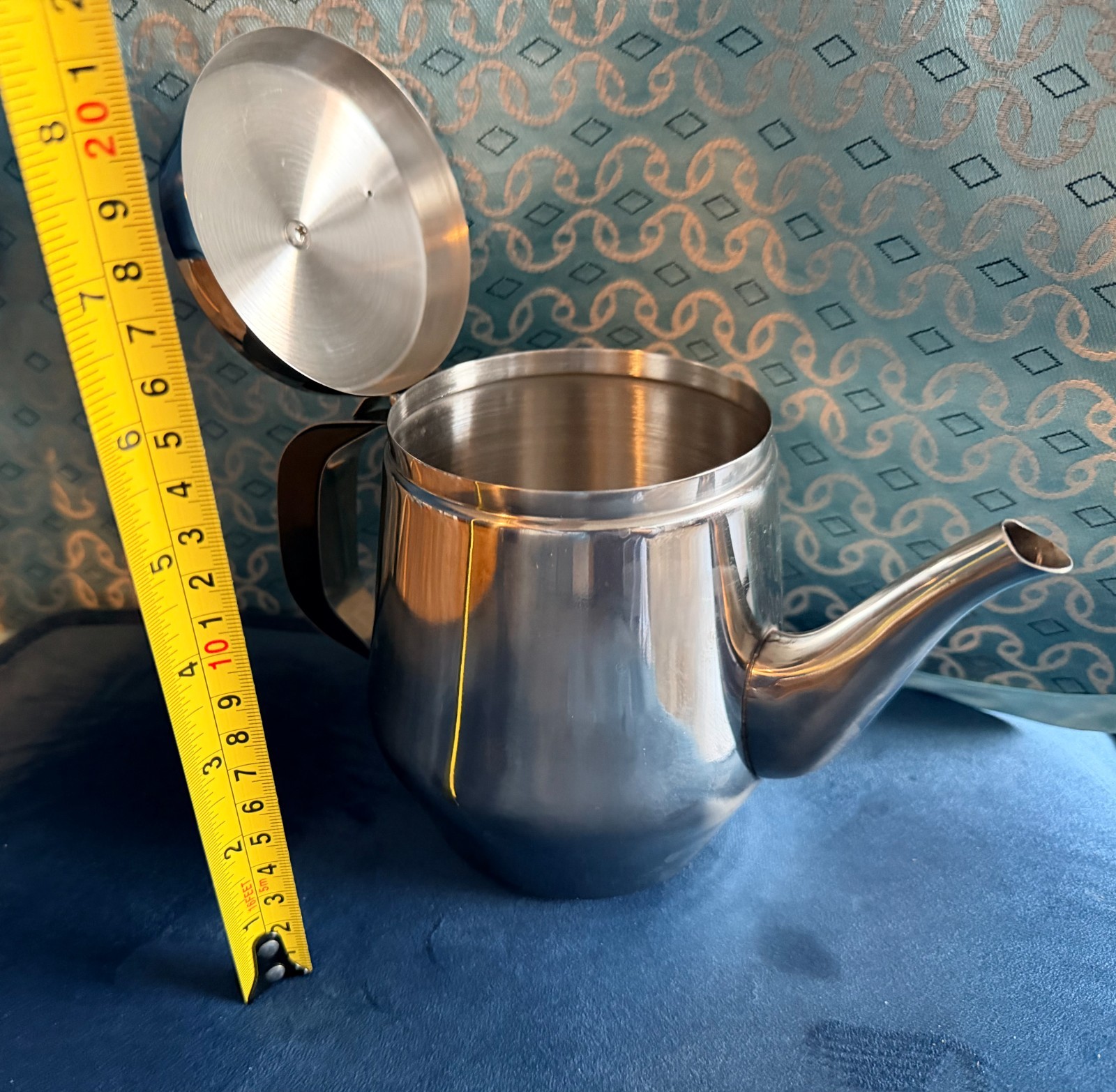Stainless Steel Tea Pot 3.5" diameter Top for Restaurant / Commercial Use (32oz)