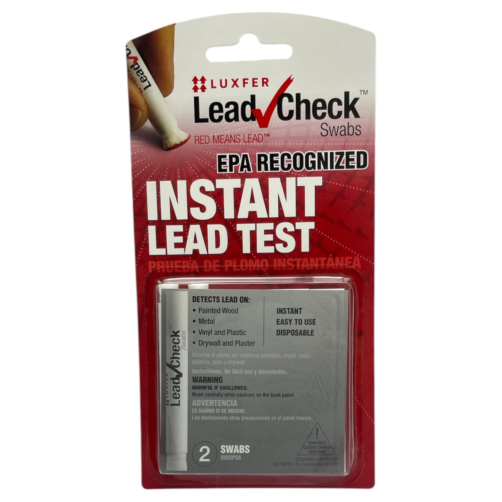 LeadCheck Swabs, Instant Lead Test- Red Means Lead!- Blister Pack