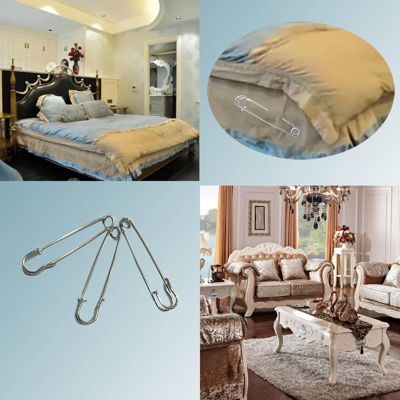 20PCS Large Safety Pins, 4Inch and 3Inch Heavy Duty Safety Pins for Fashion ...