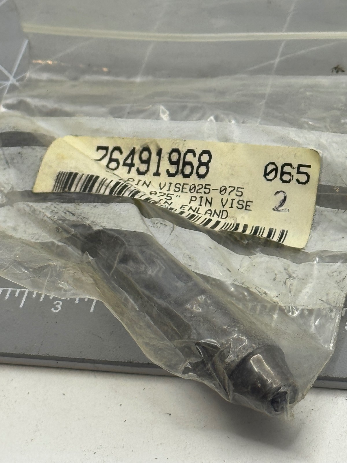 Pin Vise .025-.055 Handheld Micro Drill Chuck Made in England Metal Knurled