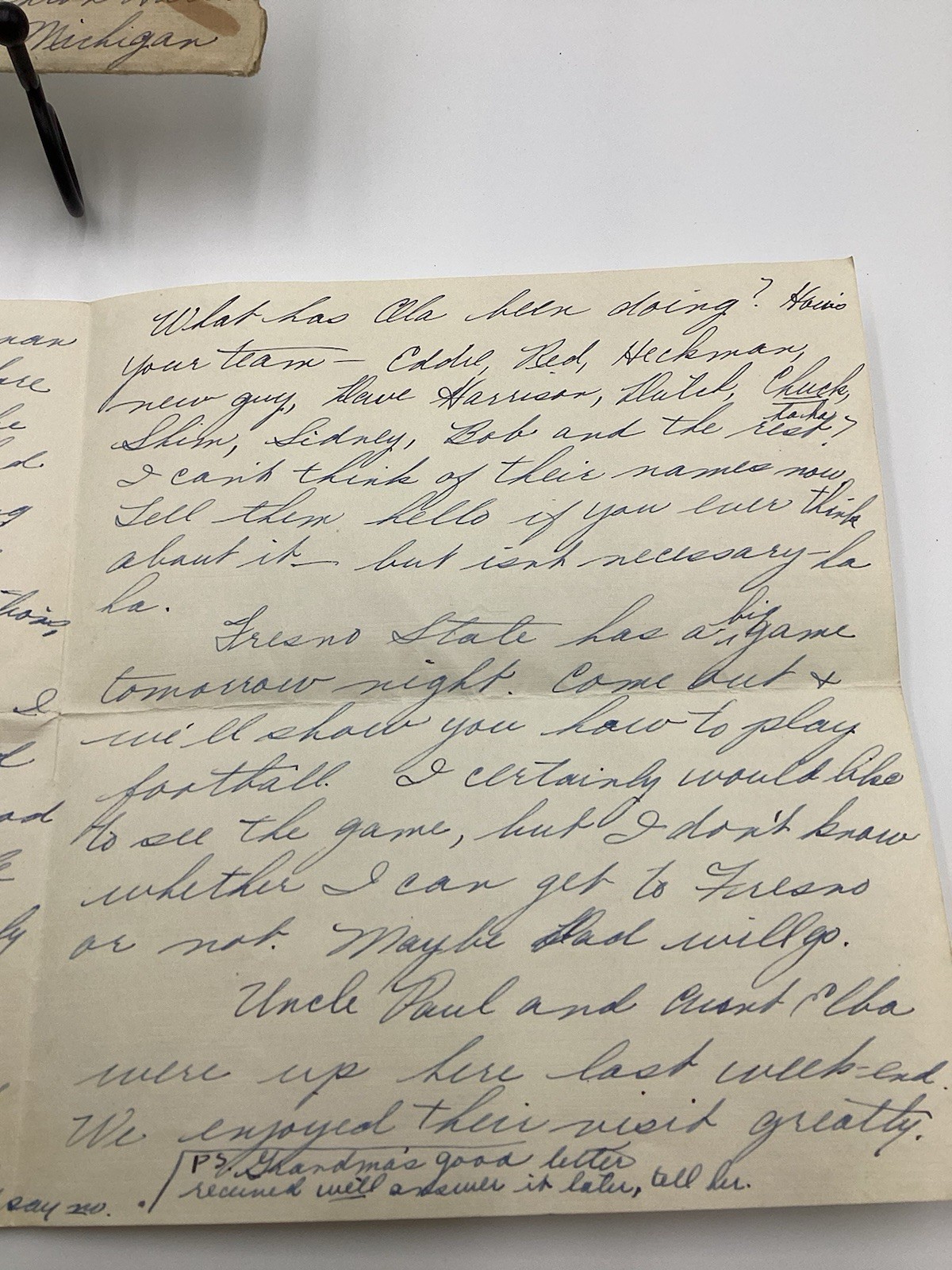 Vintage 1933 Handwritten Letter-House Of David Baseball & Daily Life